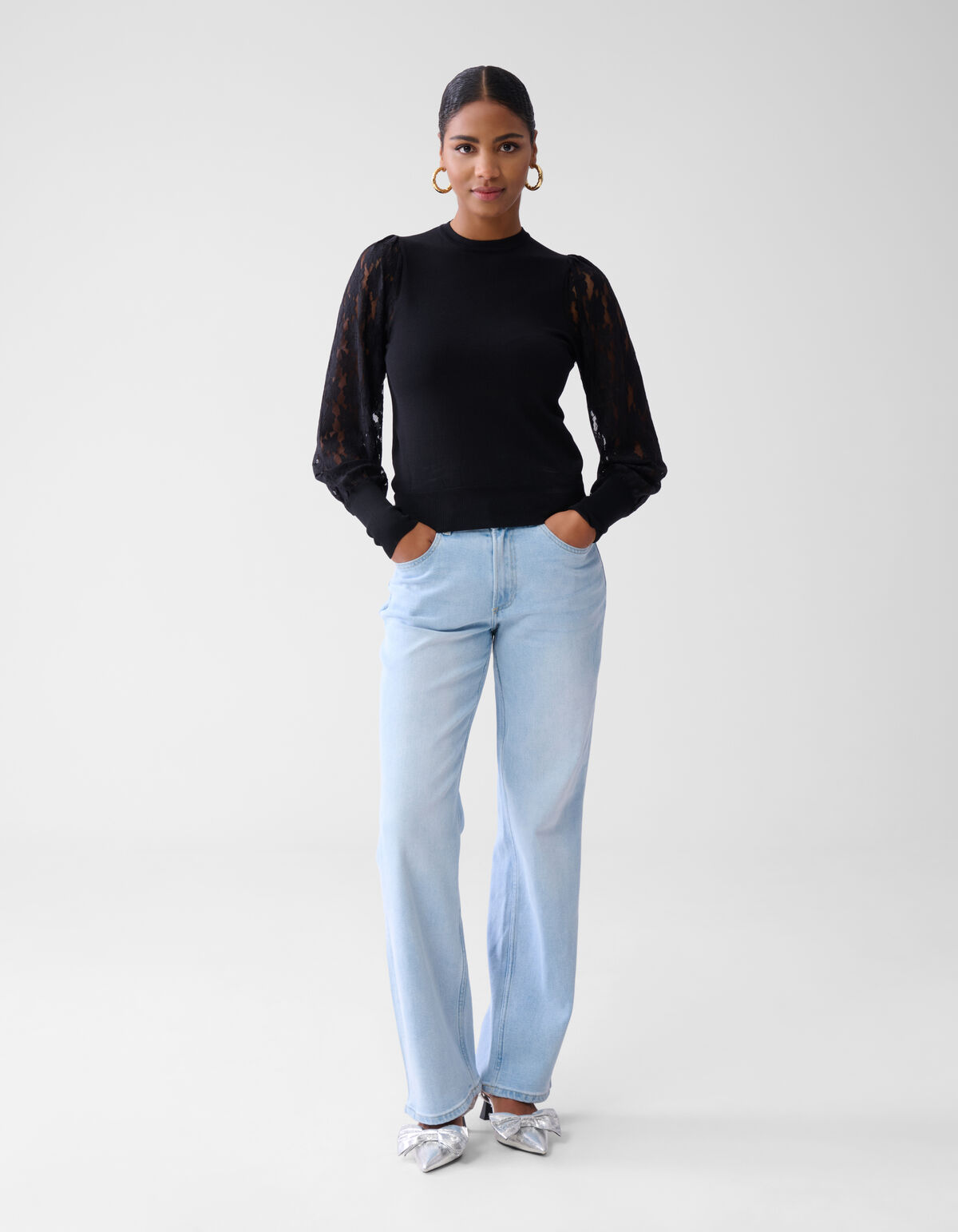 Kanten Top Zwart SHOEBY WOMEN