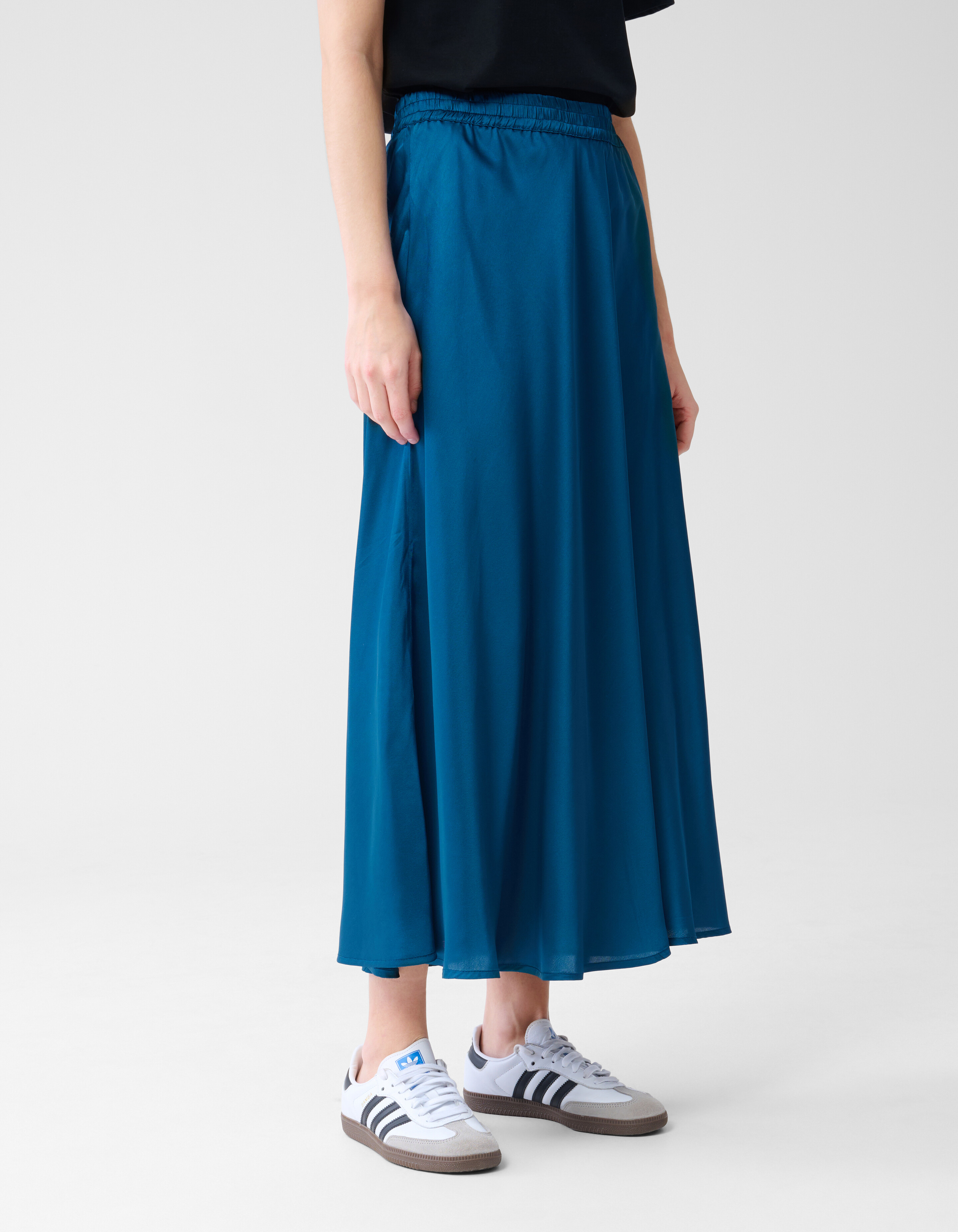 Satijnen Maxi Rok Donkerblauw SHOEBY WOMEN