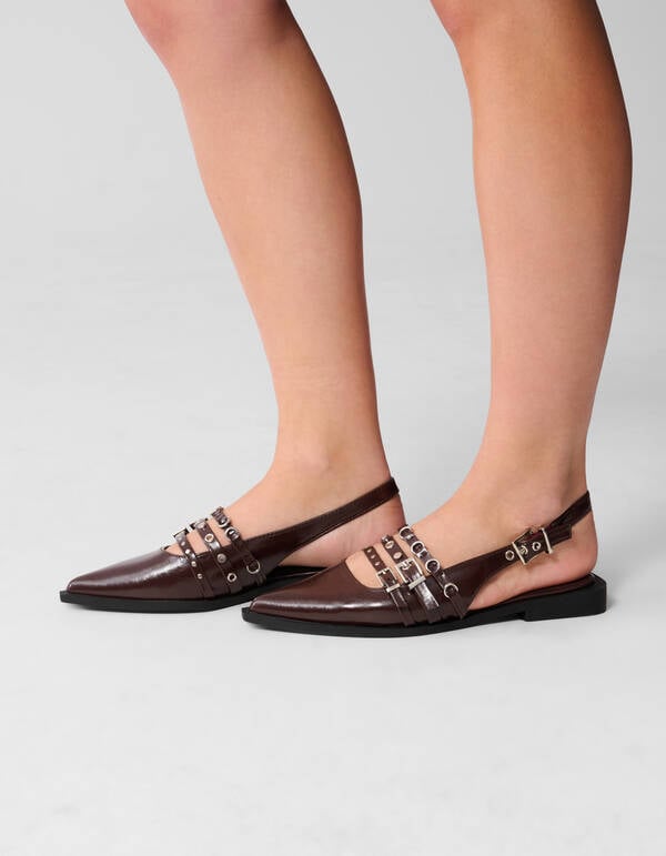Gesp Slingback Donkerrood SHOEBY SHOES