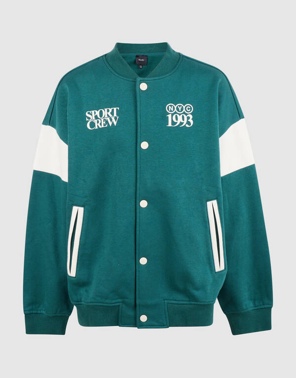 Oversized Sporty Bomber Donkergroen SHOEBY BOYS