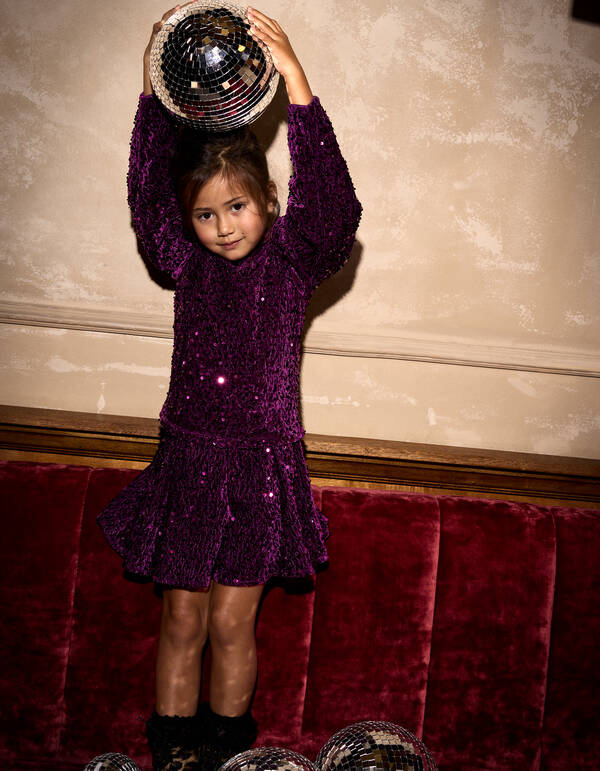 Sequin Mini Rok Donkerroze SHOEBY GIRLS