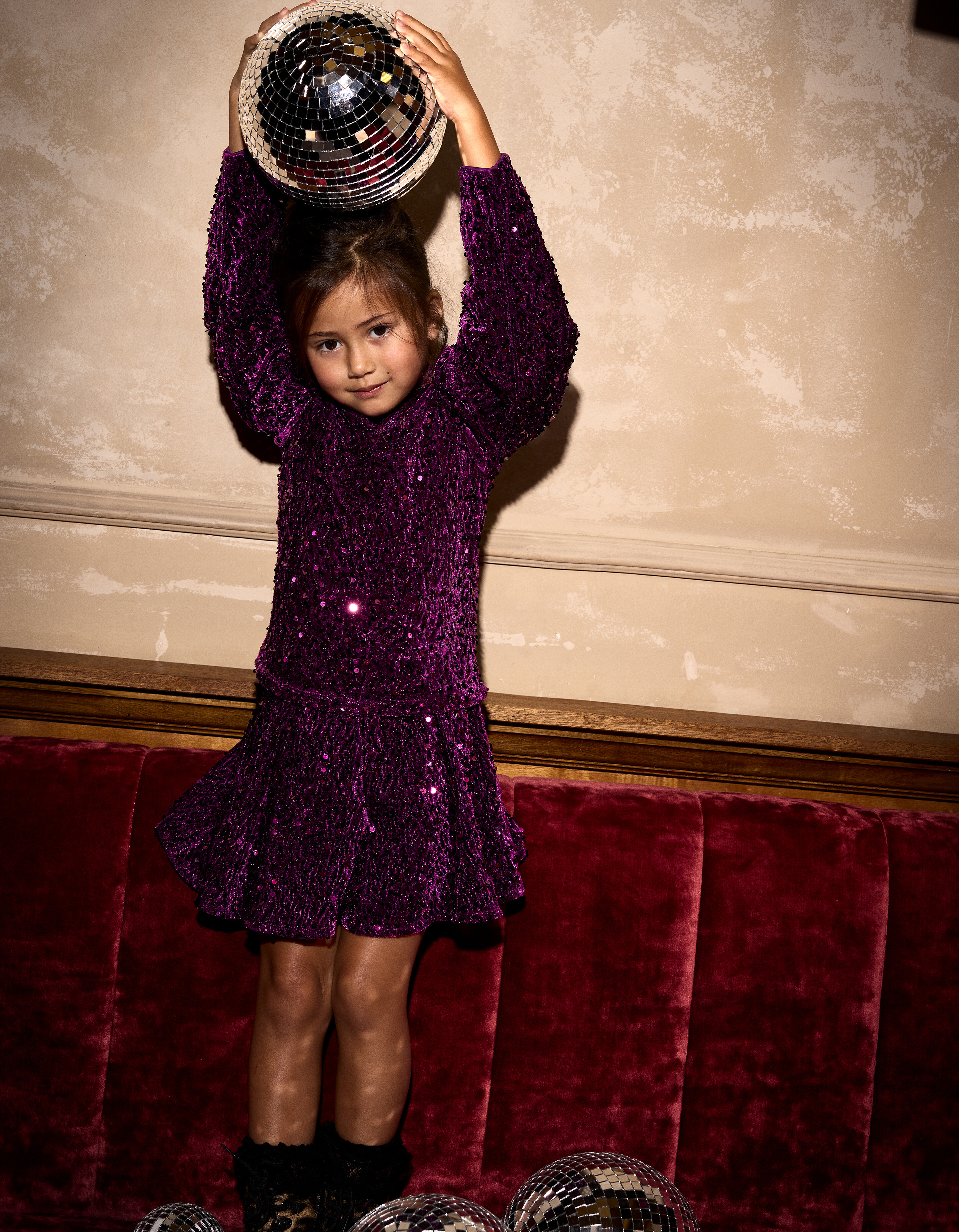 Sequin Mini Rok Donkerroze SHOEBY GIRLS