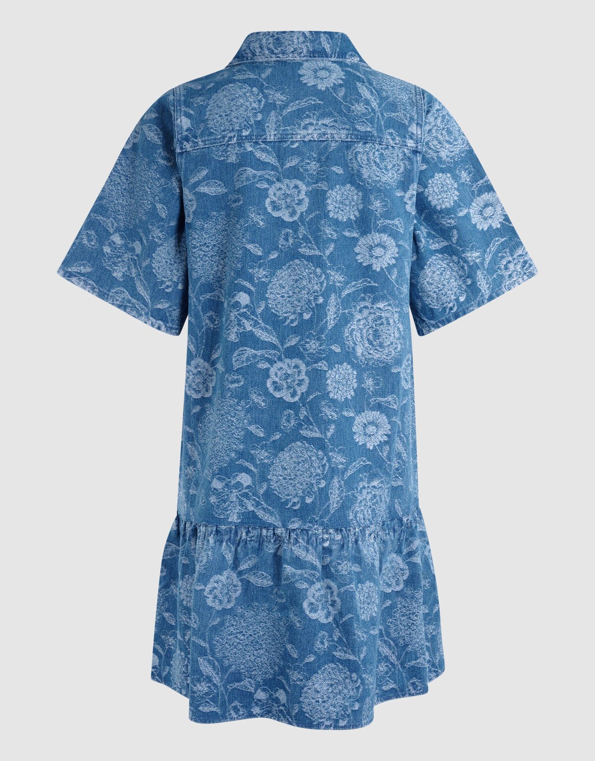 Denim Jacquard Midi Jurk Blauw SHOEBY WOMEN