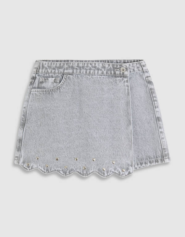 Heart Wrap Skort Lichtgrijs SHOEBY GIRLS