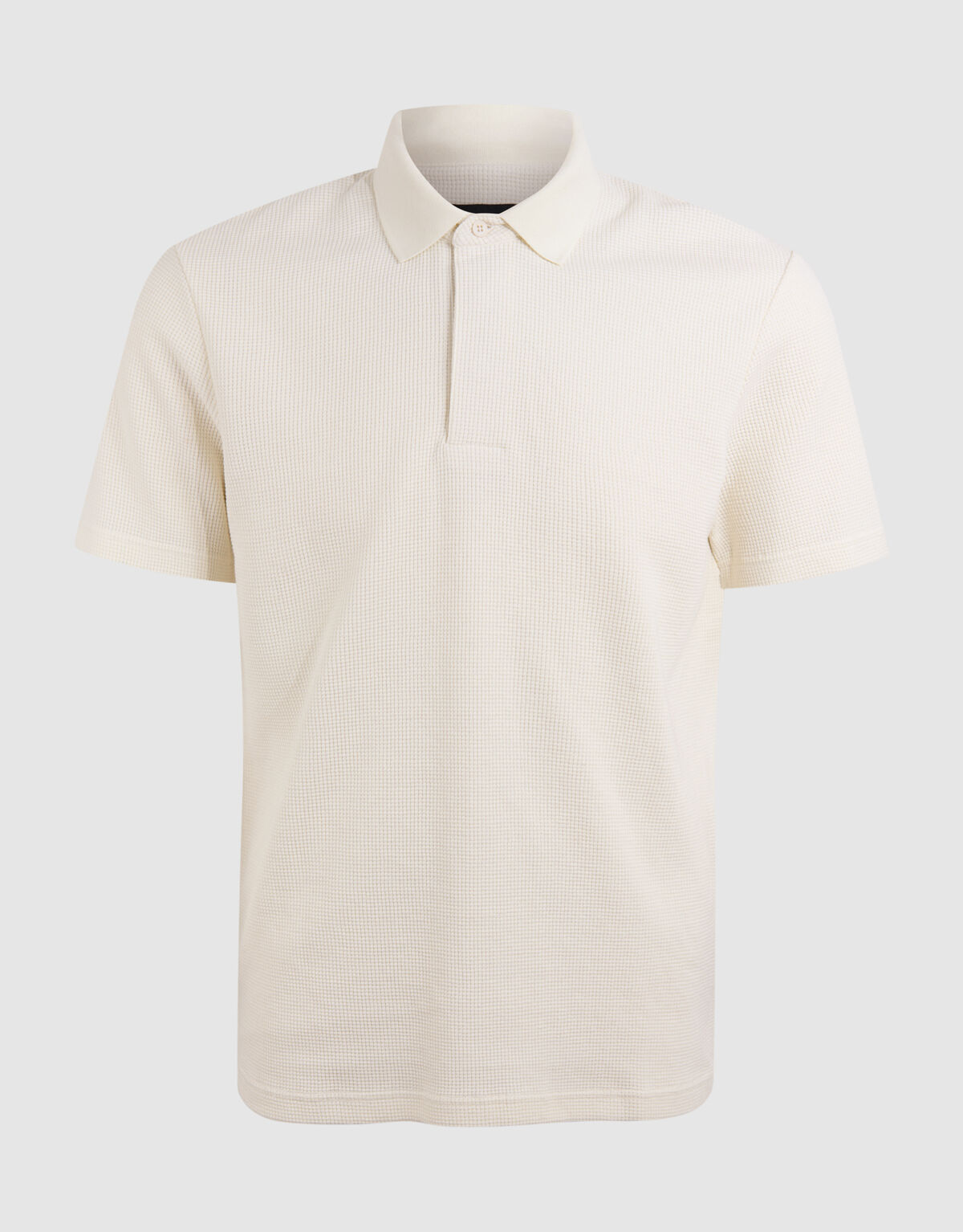Structuur Jersey Polo Gebroken Wit SHOEBY MEN