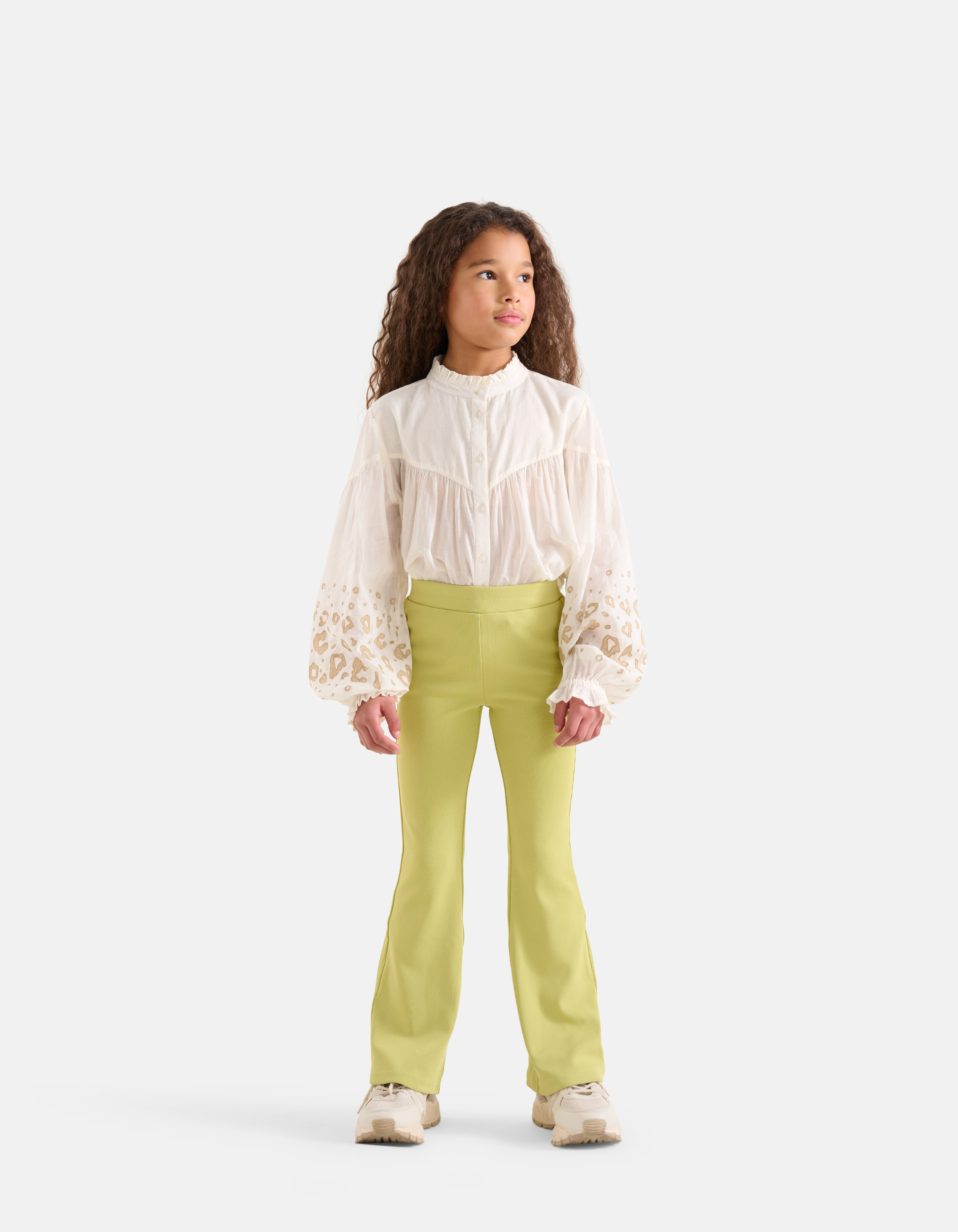 Rib Flared Legging Groen SHOEBY GIRLS