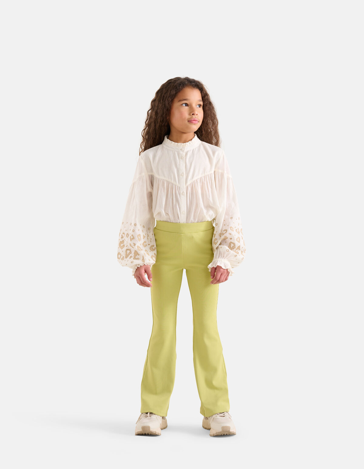 Rib Flared Legging Groen SHOEBY GIRLS