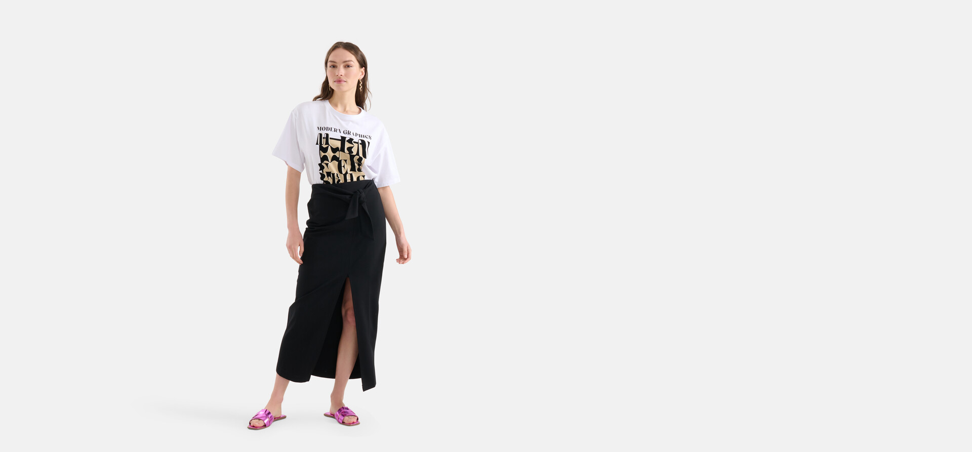 Knot Maxi Rok Zwart SHOEBY WOMEN