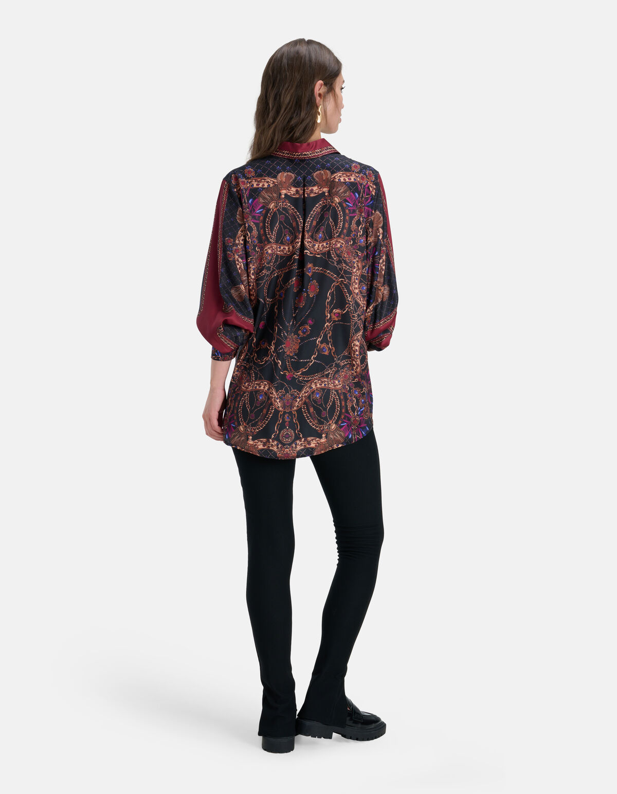Chain Print Blouse Zwart SHOEBY WOMEN