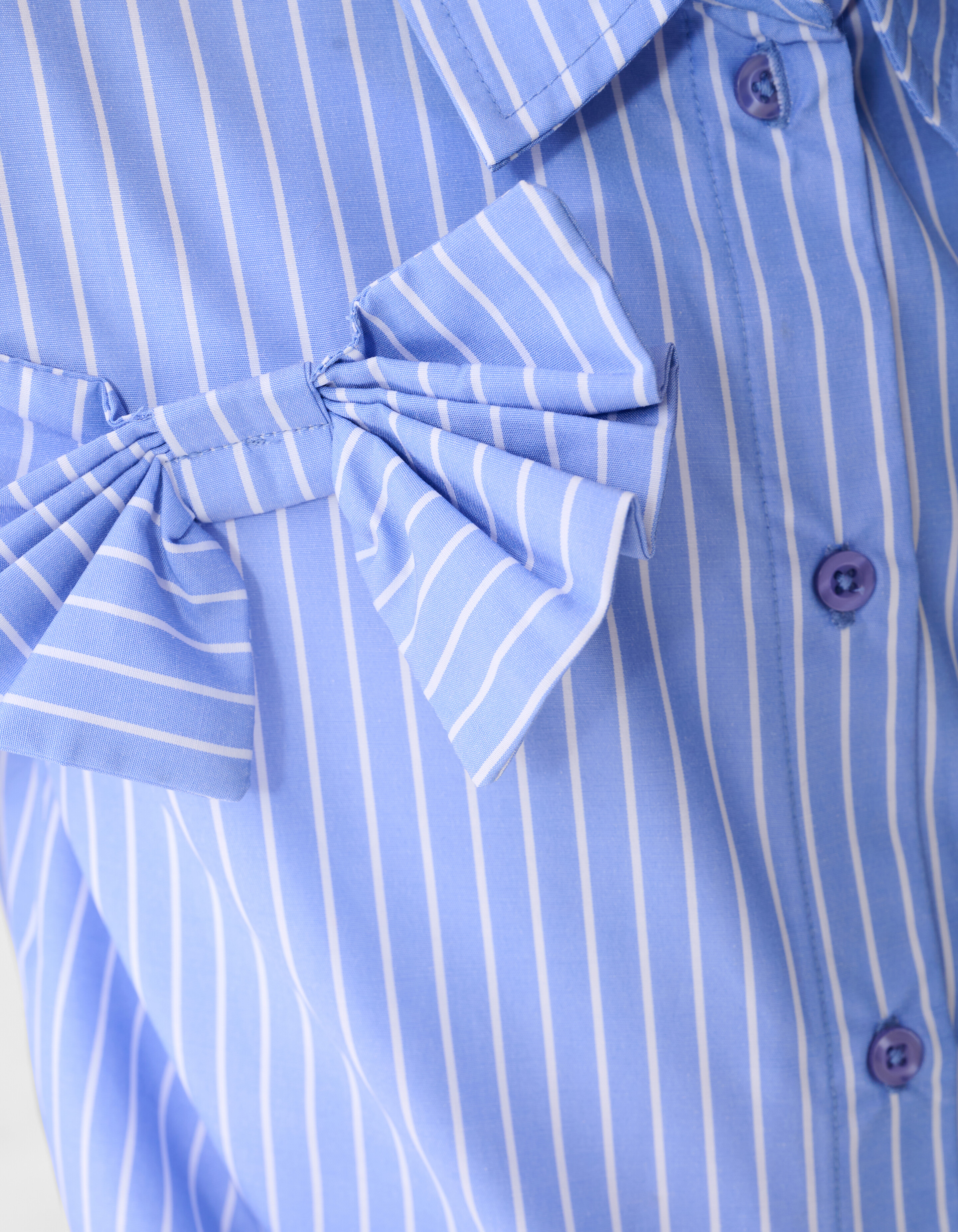 Strik Pinstripe Blouse Lichtblauw SHOEBY GIRLS