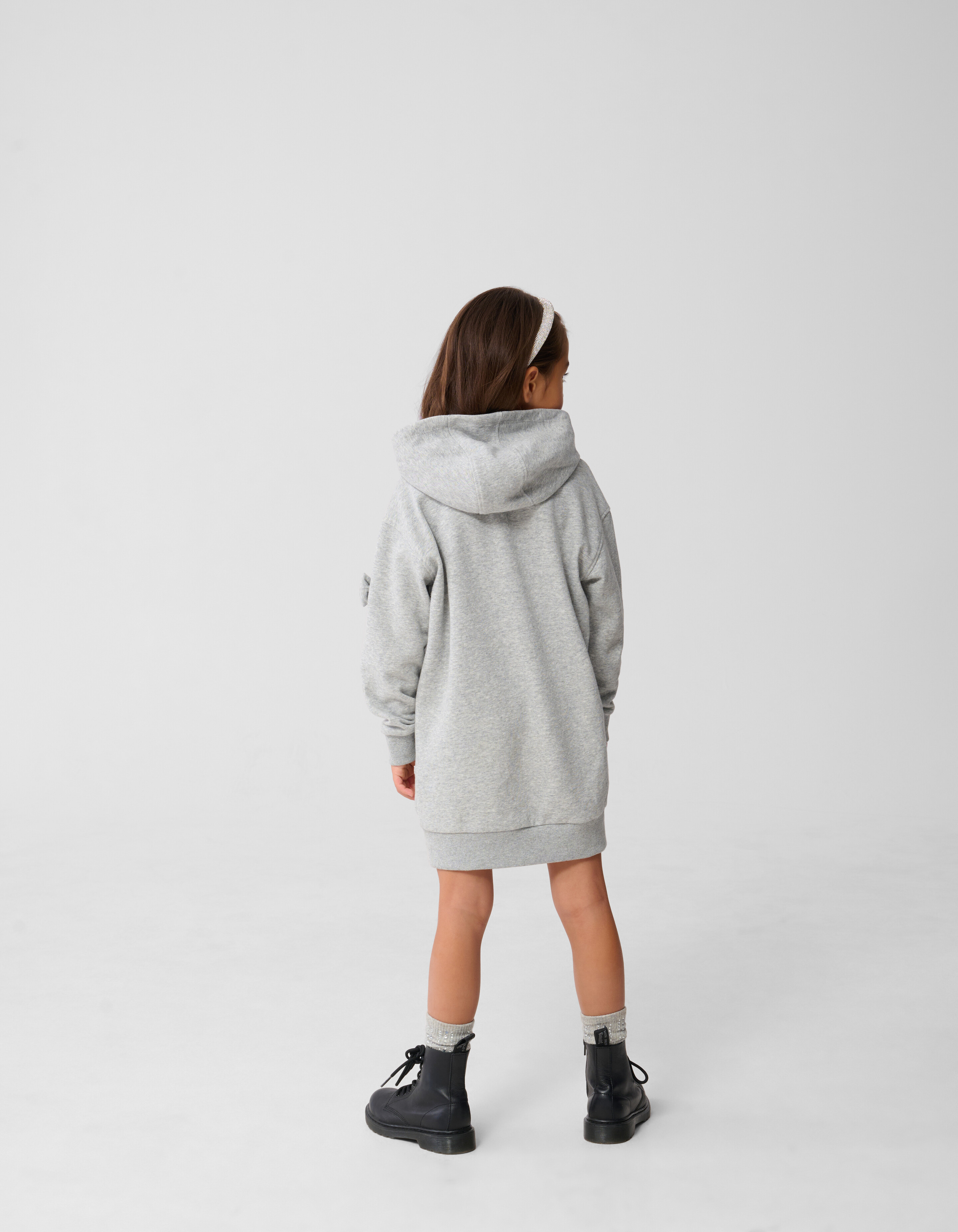 Strik Hoodie Jurk Lichtgrijs SHOEBY GIRLS