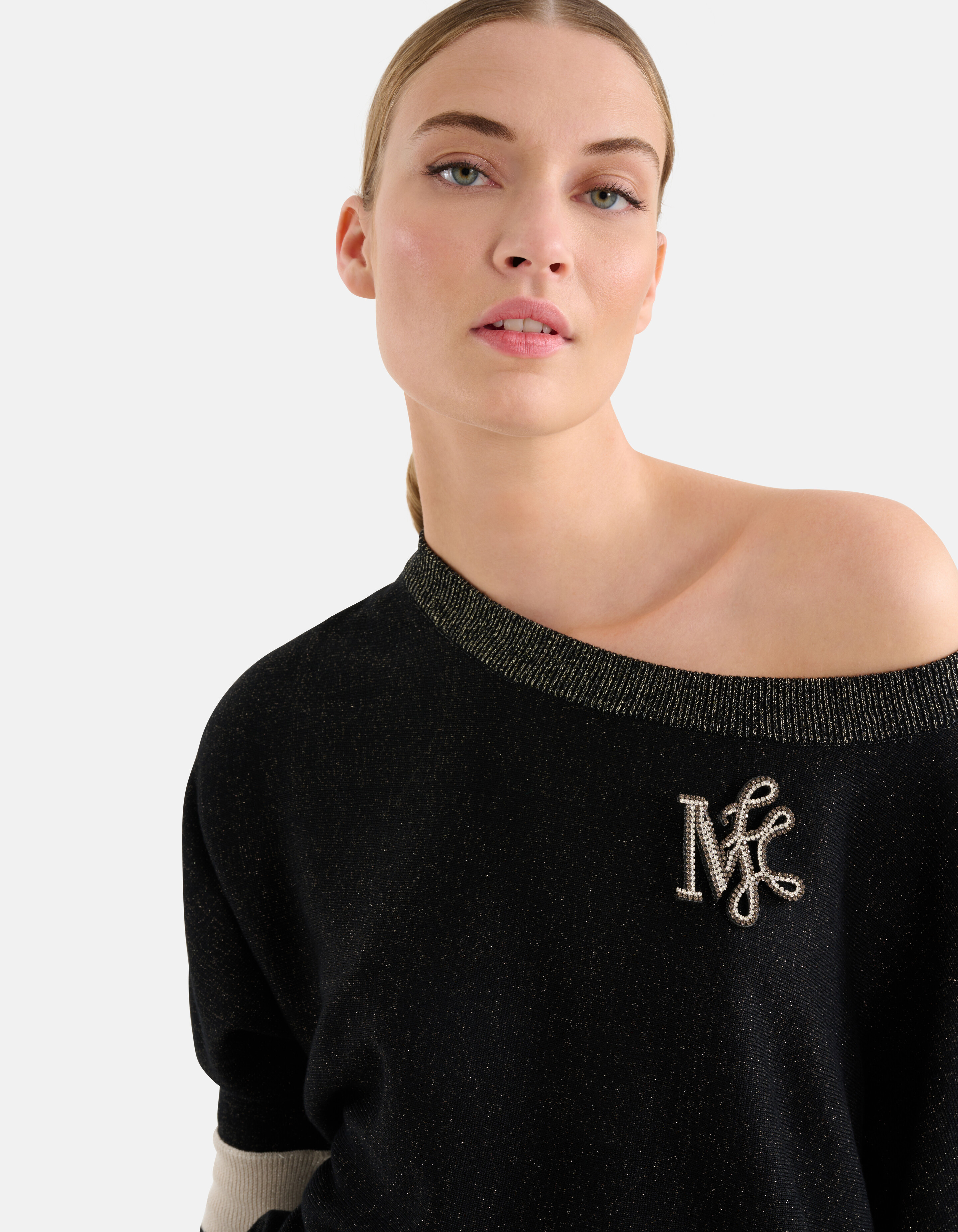 Colorblock Vleermuismouwen Trui Zwart By Mieke SHOEBY WOMEN
