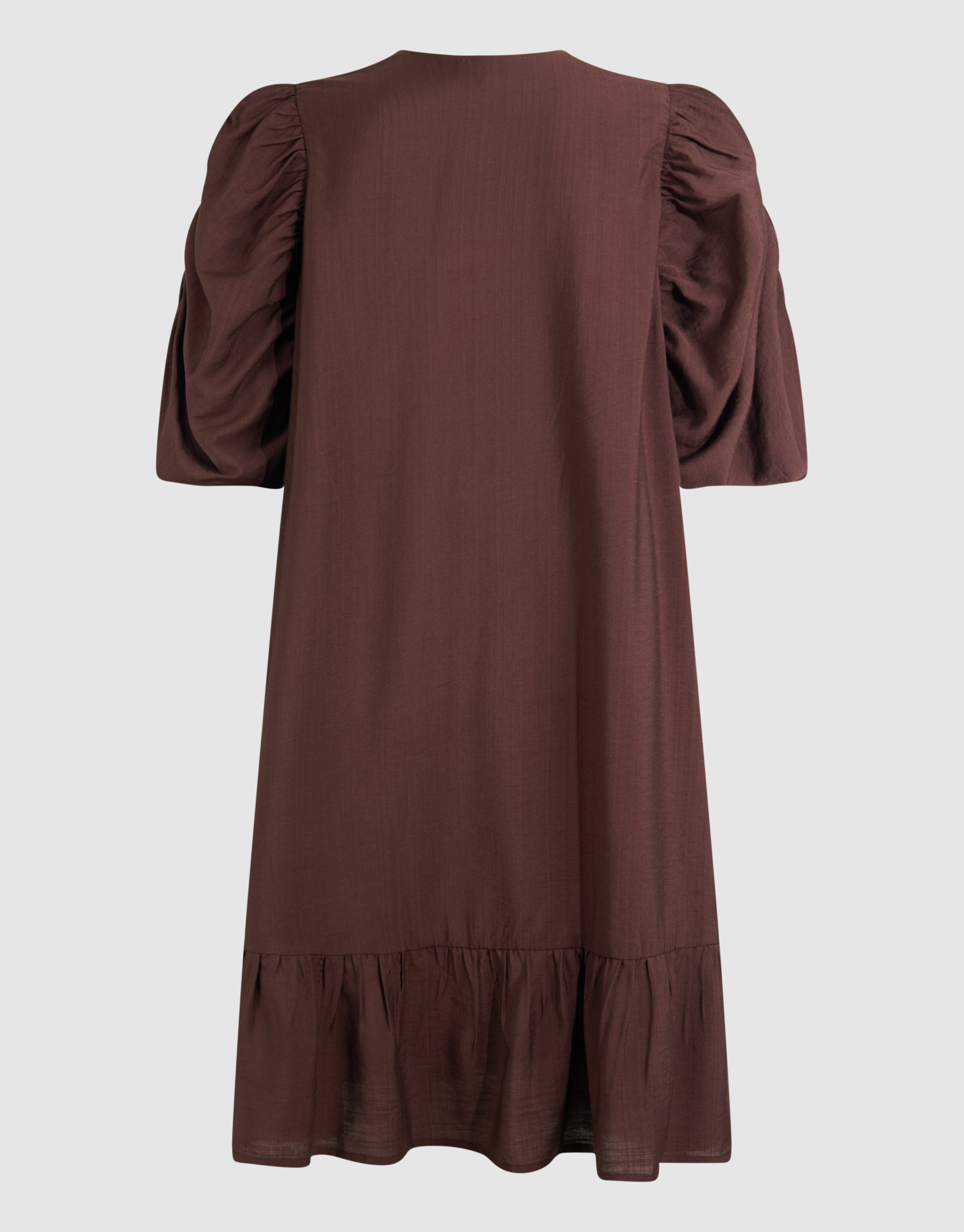 Puffy Sleeve Mini Jurk Bruin SHOEBY WOMEN