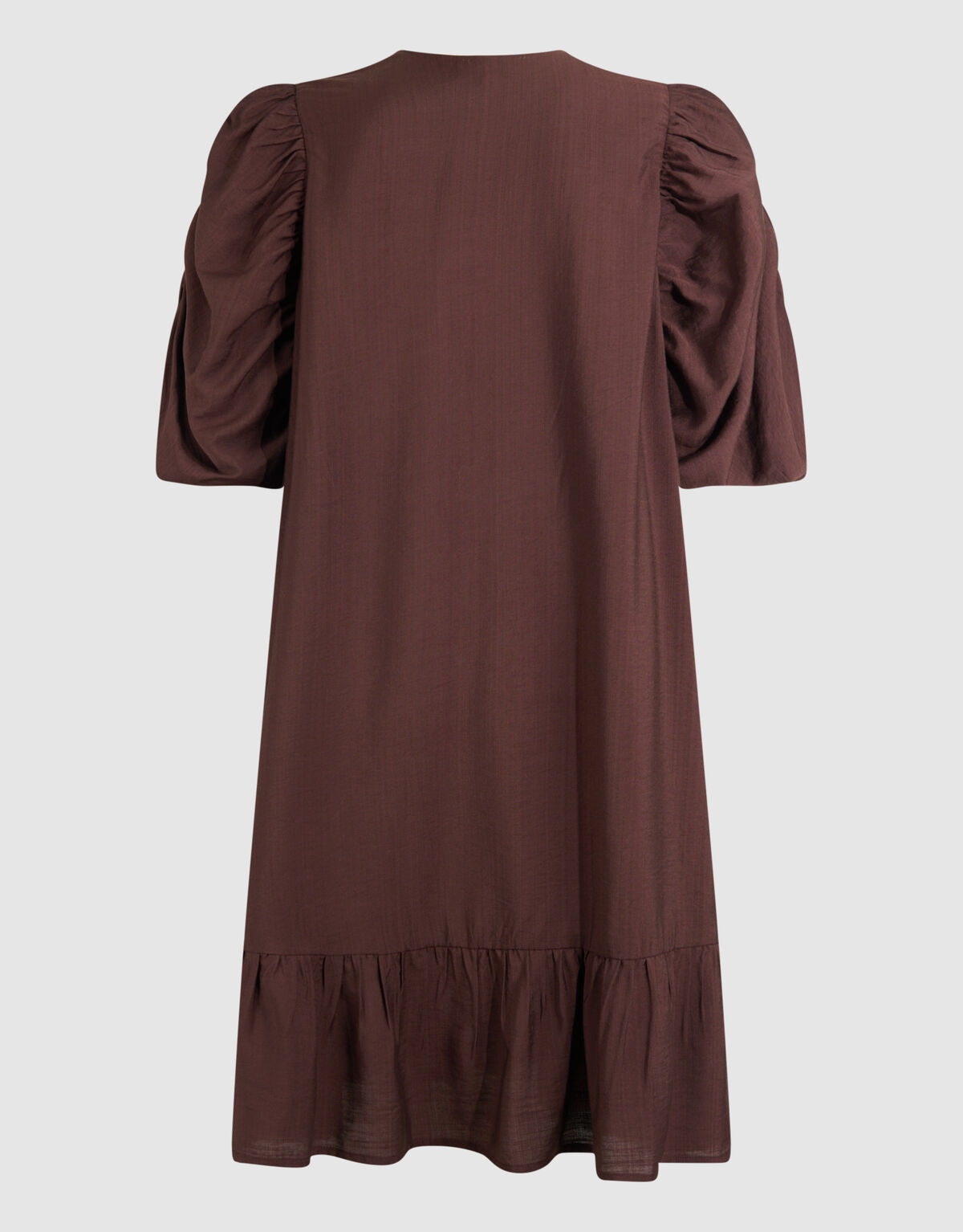 Puffy Sleeve Mini Jurk Bruin SHOEBY WOMEN