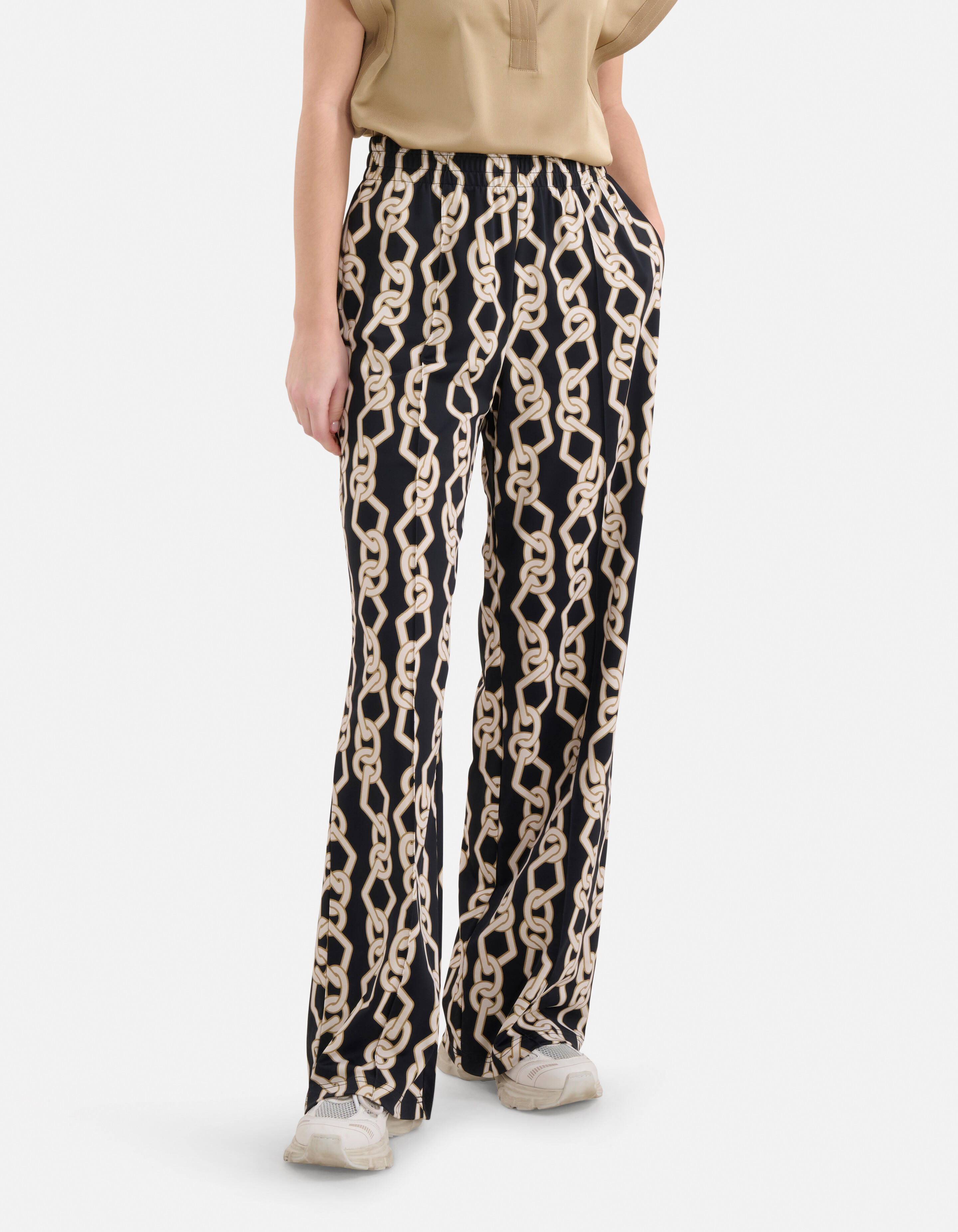 Chain Travel Wide Leg Broek Zwart By Mieke SHOEBY WOMEN