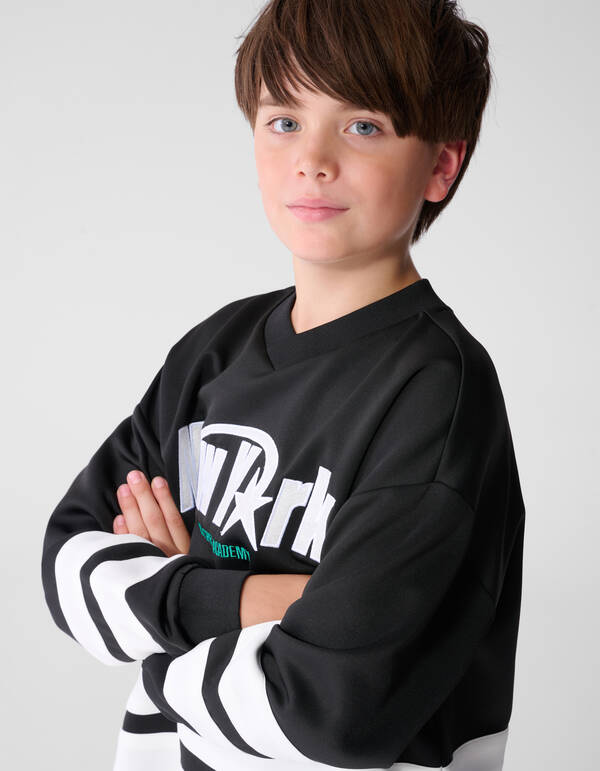 Oversized Fit Artwork Sweater Zwart SHOEBY BOYS