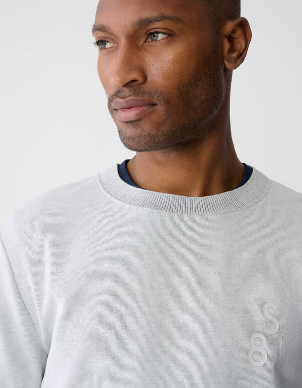 Embossed Logo Sweater Lichtgrijs SHOEBY MEN