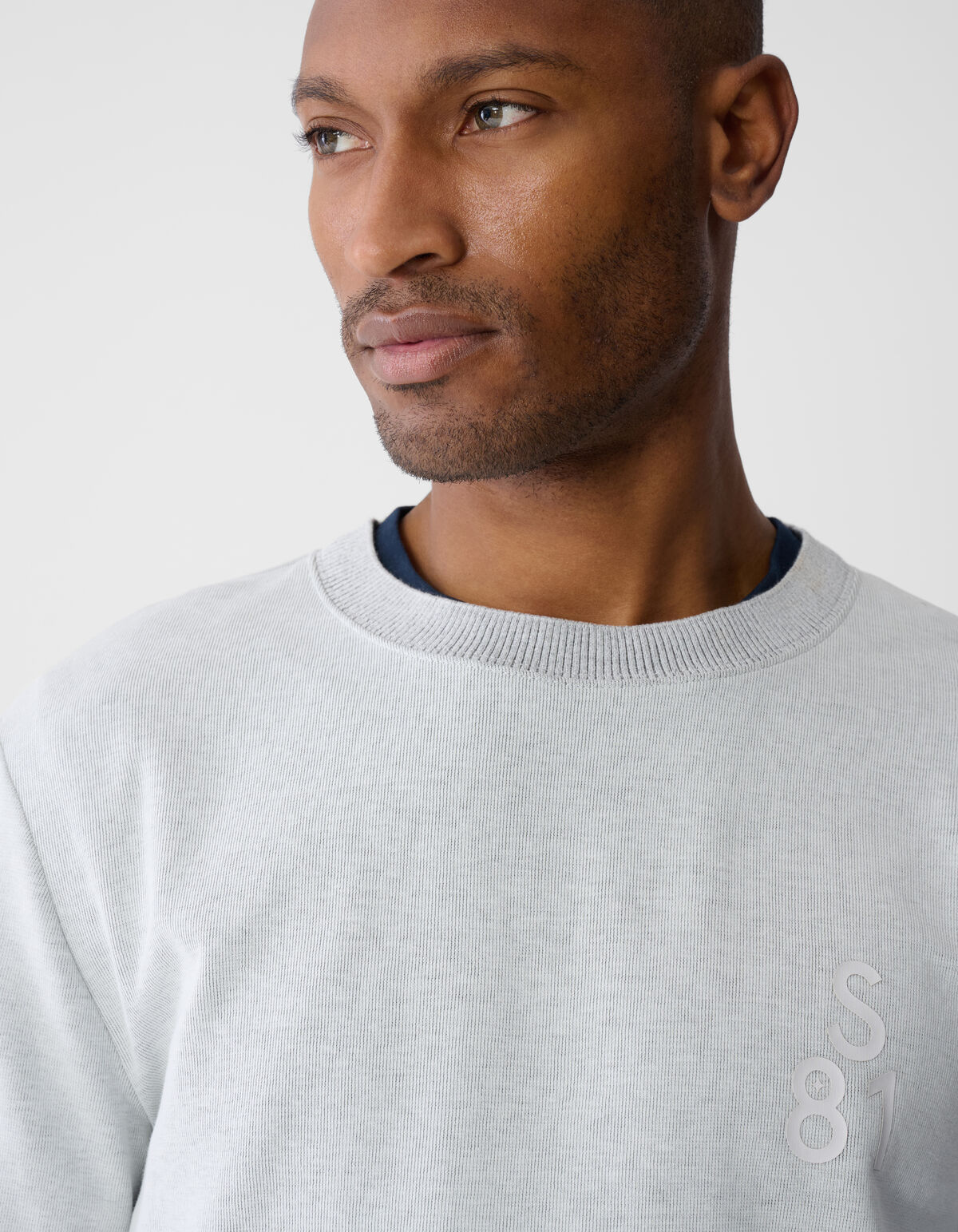 Embossed Logo Sweater Lichtgrijs SHOEBY MEN