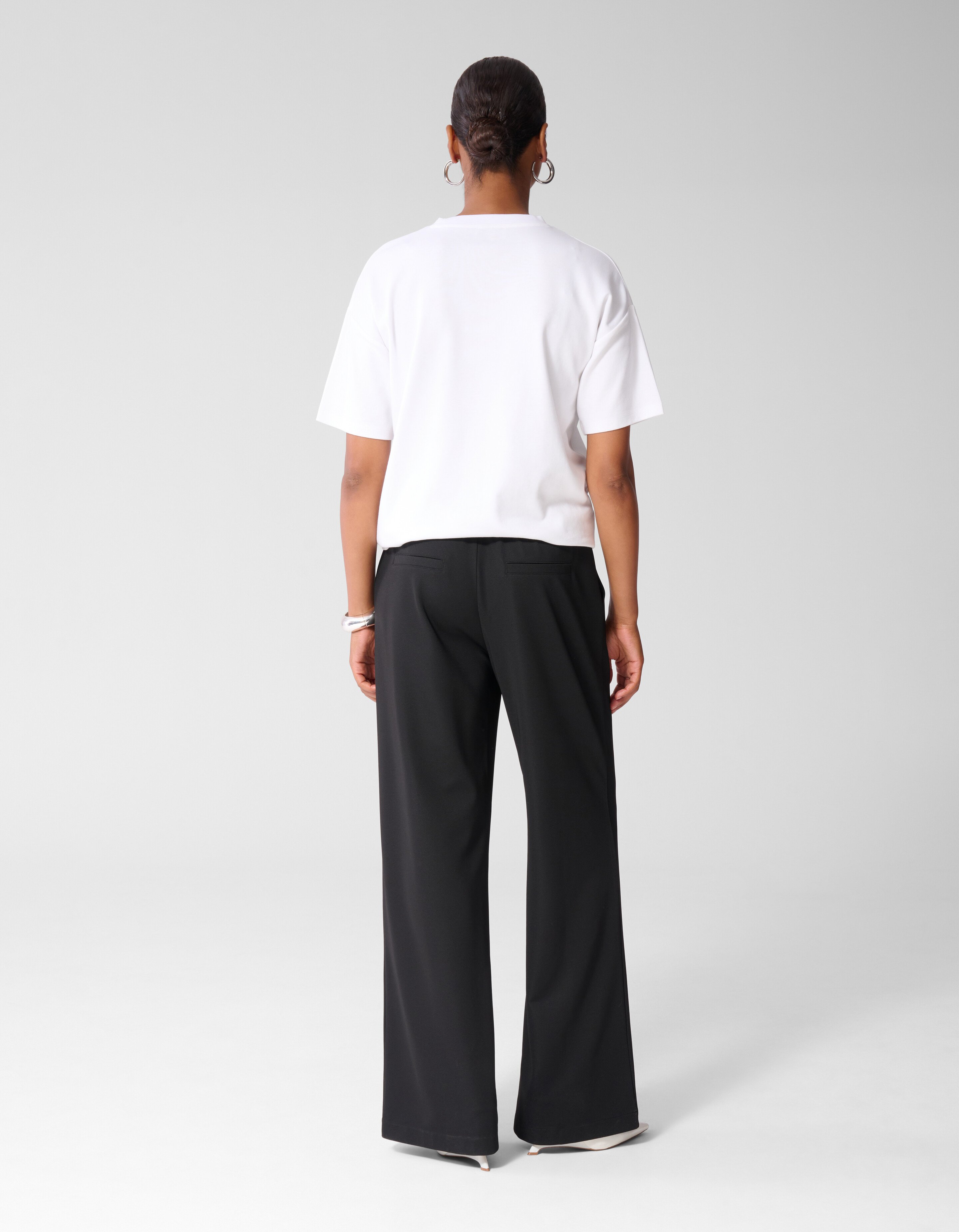 Wide Leg Broek Zwart SHOEBY WOMEN