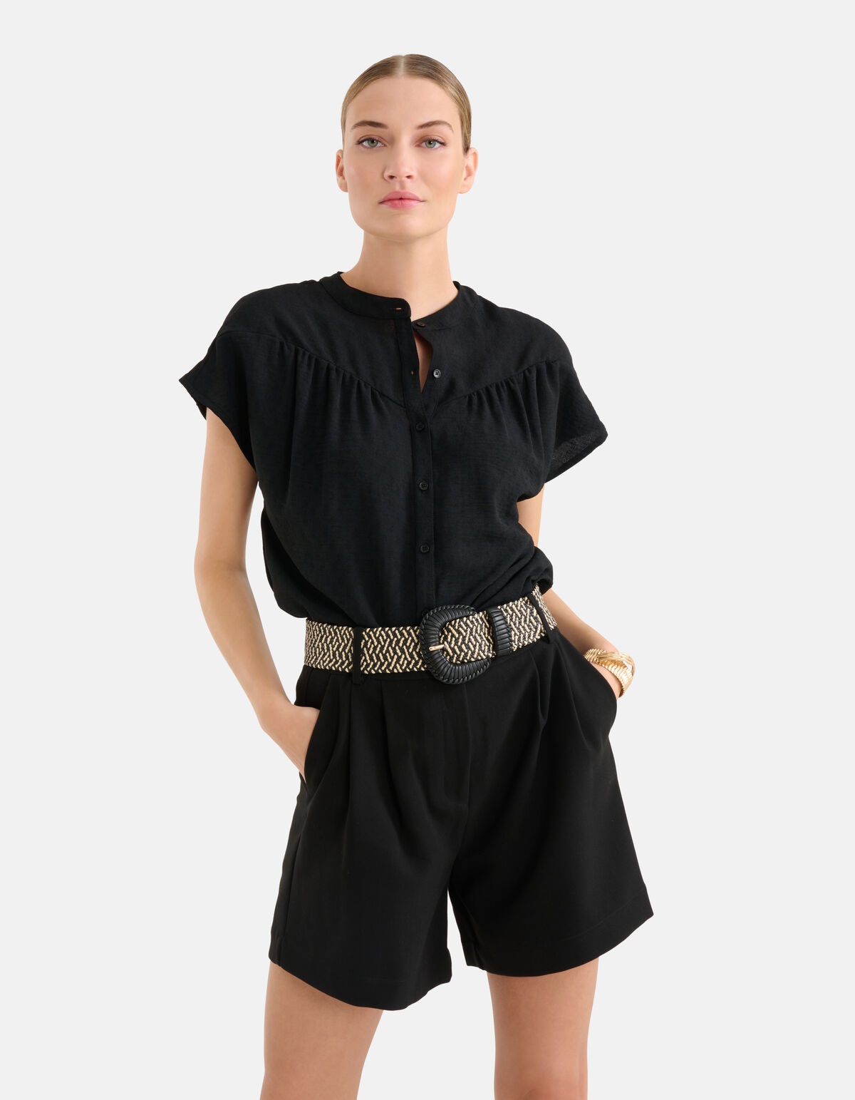 Relaxed Fit Top Zwart SHOEBY WOMEN