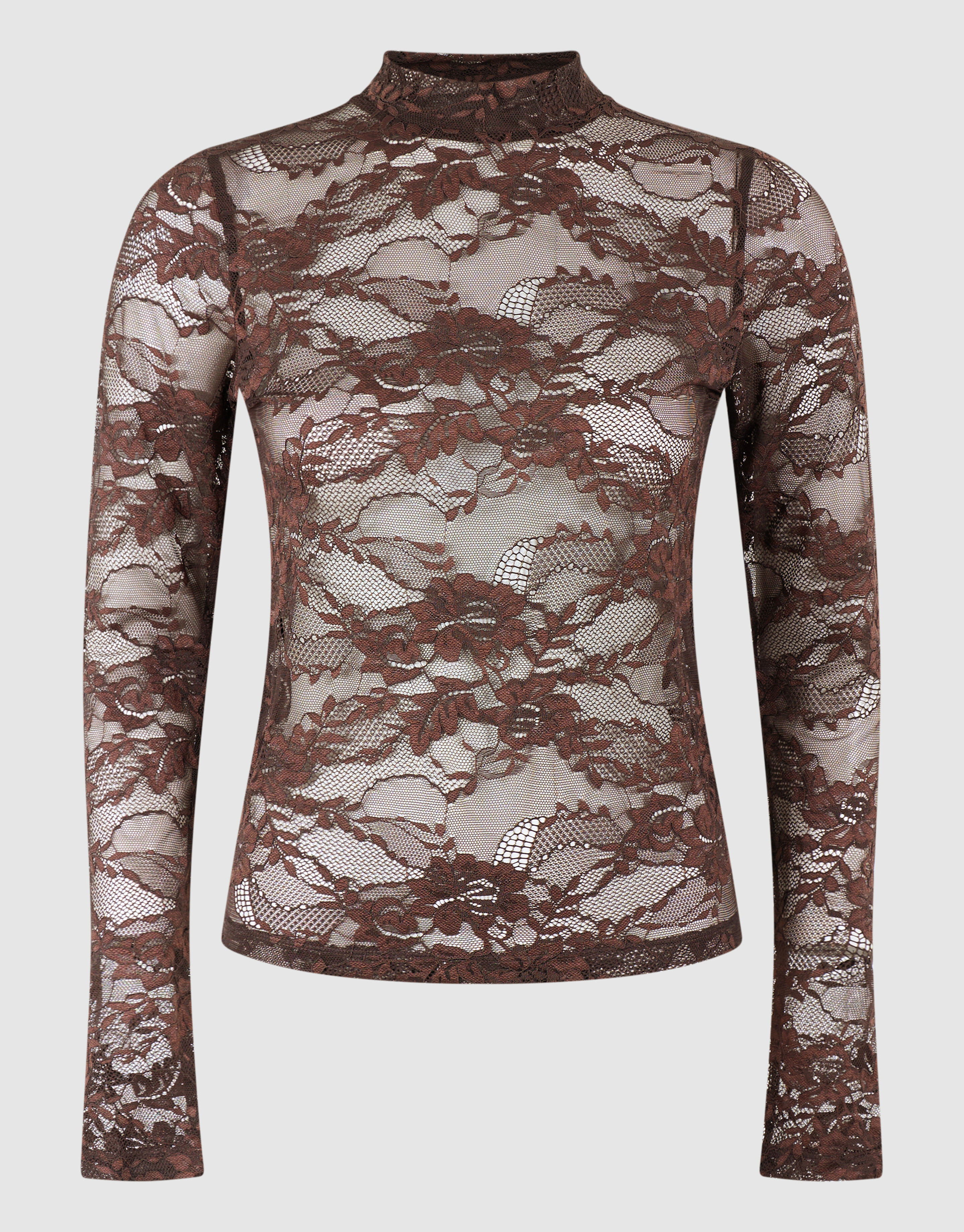 Kanten Top Donkerbruin SHOEBY WOMEN