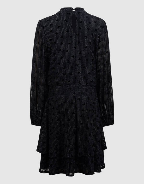 Mesh Heart Mini Jurk Zwart SHOEBY GIRLS