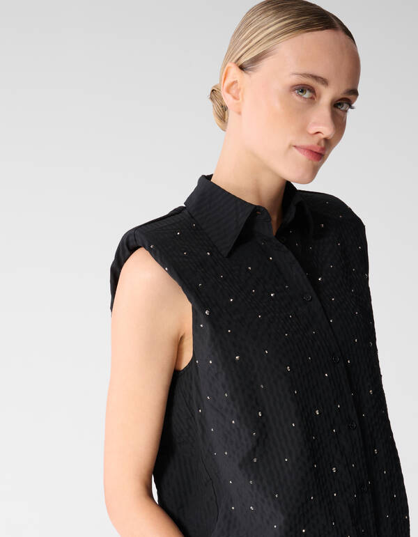 Strass Stripe Blouse Zwart SHOEBY WOMEN