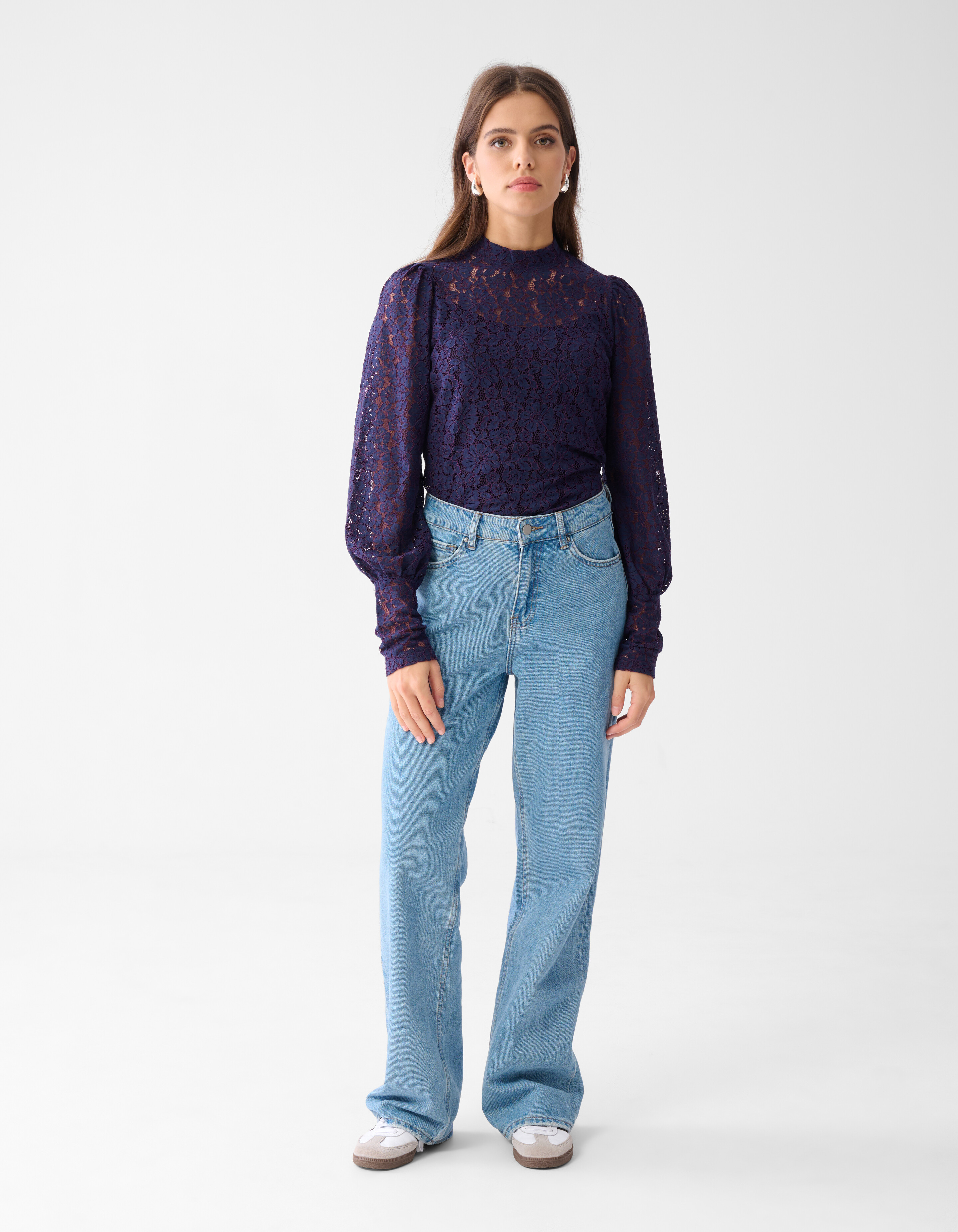 Two Tone Kanten Top Donkerpaars SHOEBY WOMEN