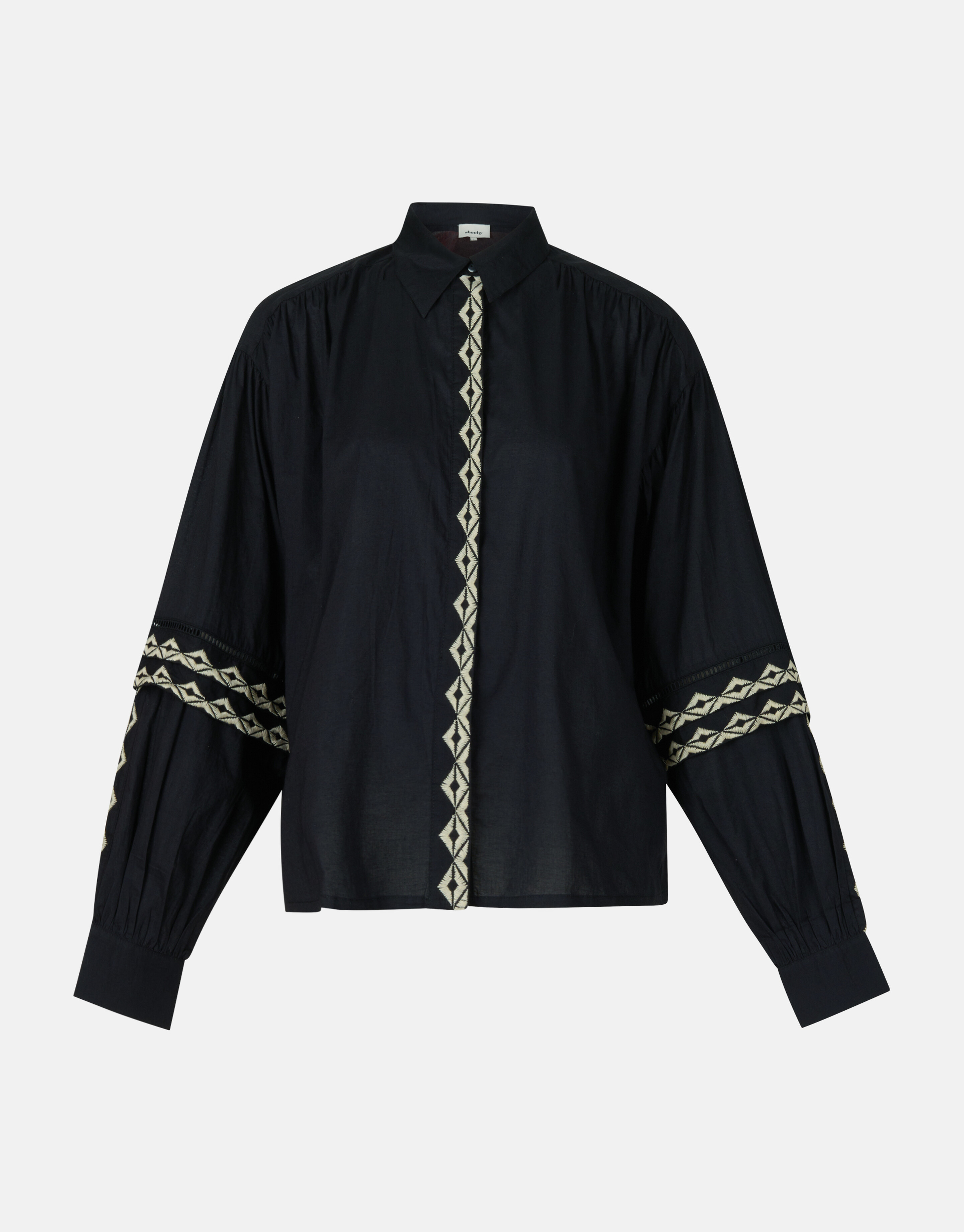 Embroidery Blouse Zwart SHOEBY WOMEN