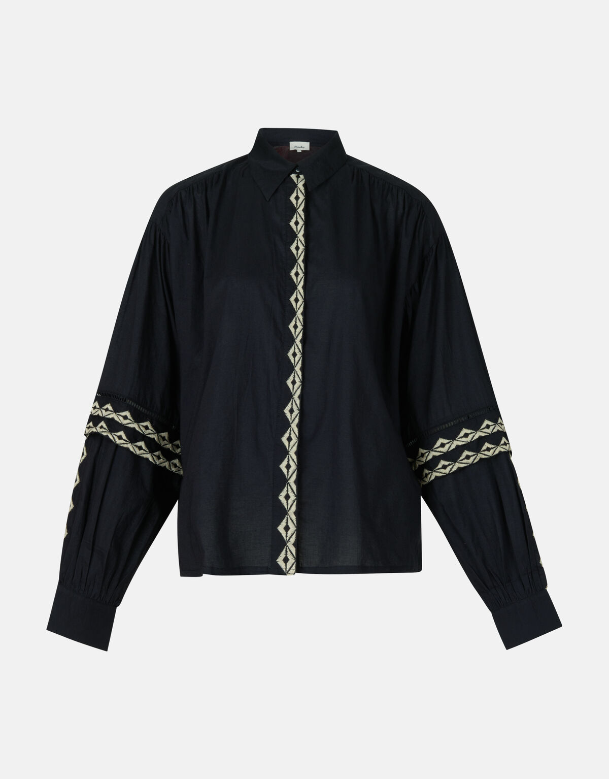 Embroidery Blouse Zwart SHOEBY WOMEN
