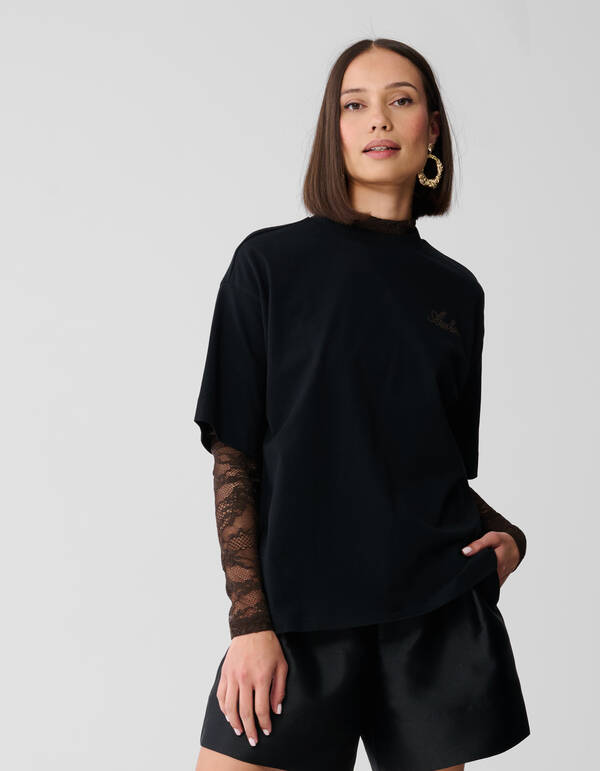 Heart Back Artwork T-shirt Zwart SHOEBY WOMEN