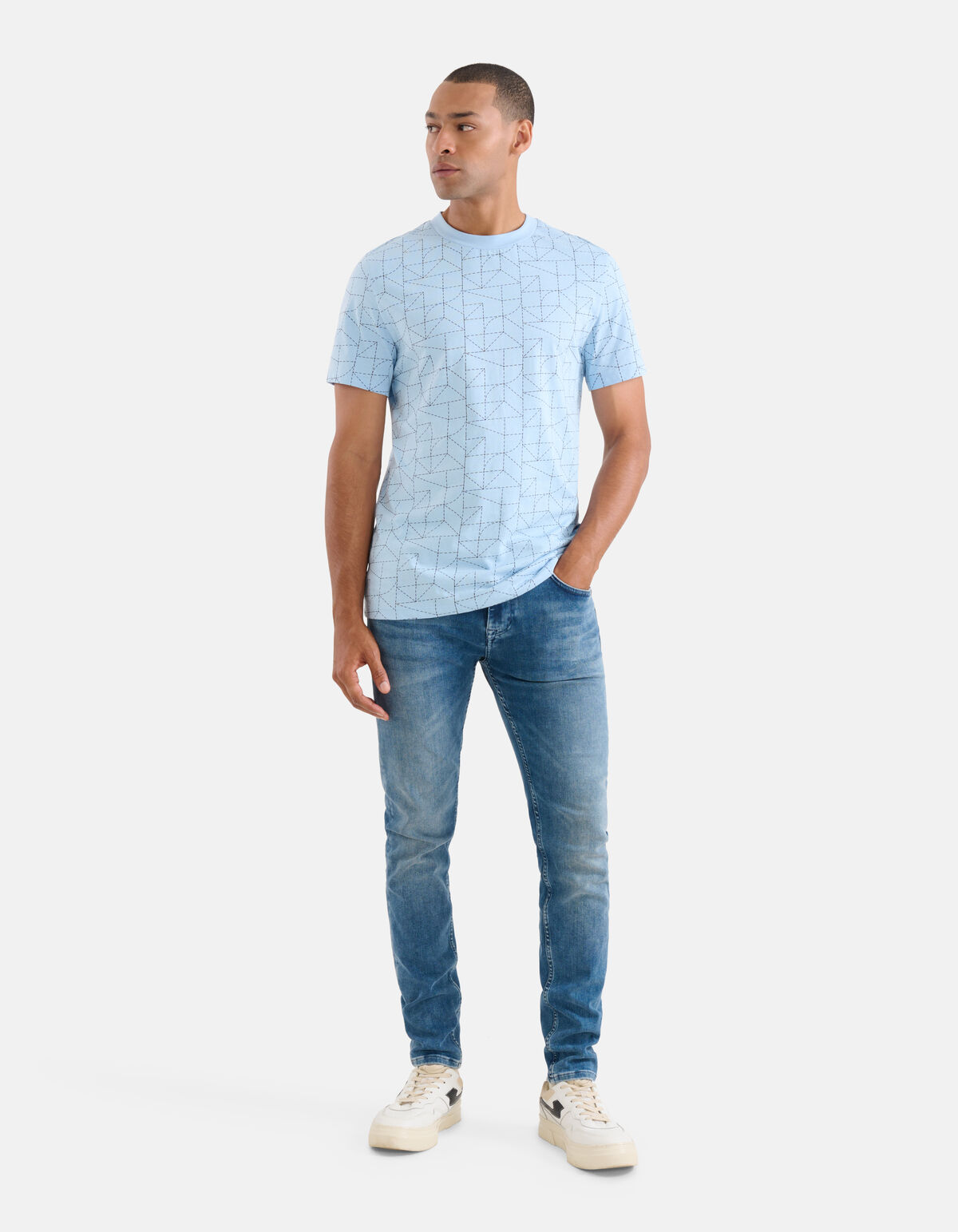 Printed T-shirt Lichtblauw SHOEBY MEN