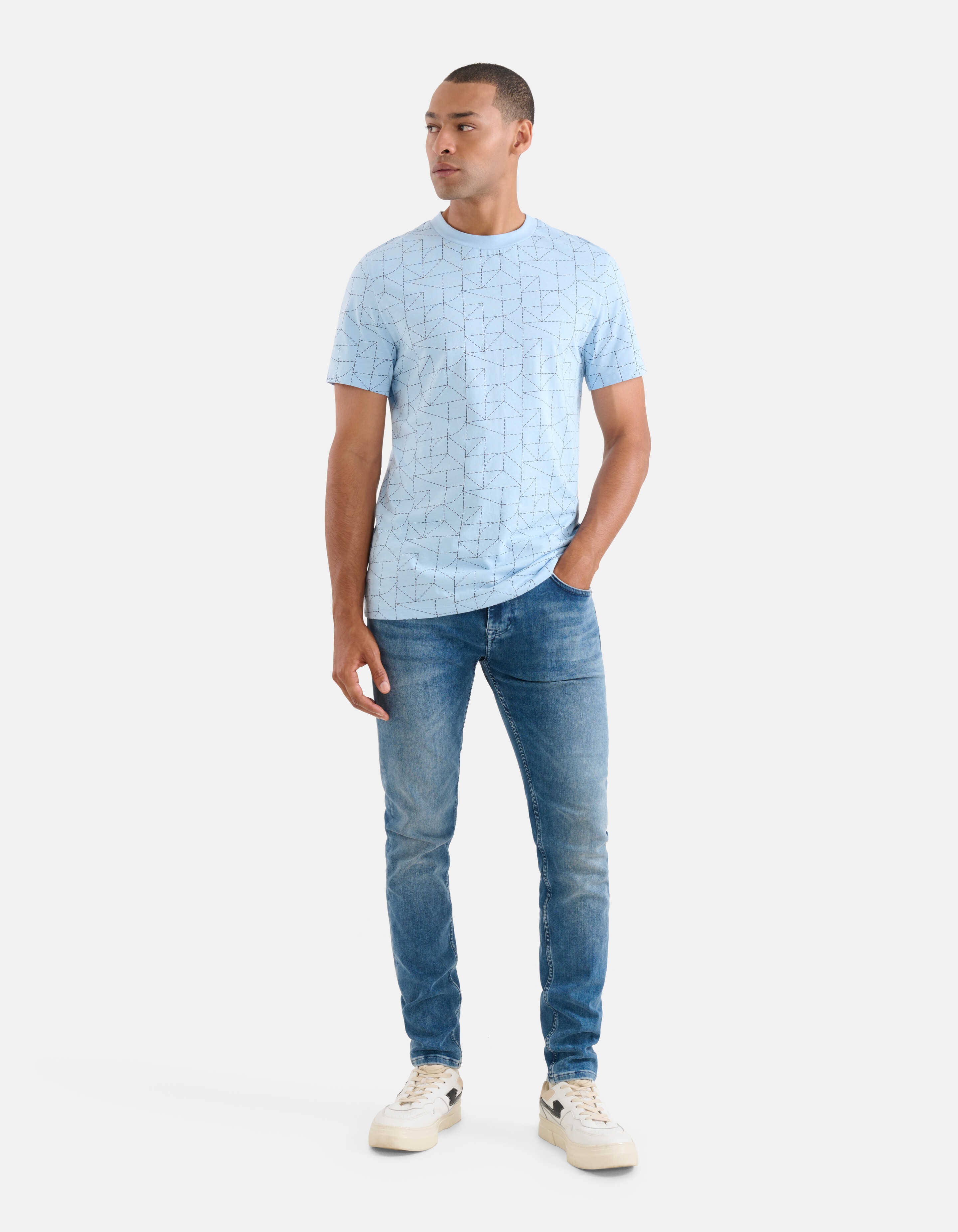 Printed T-shirt Lichtblauw SHOEBY MEN