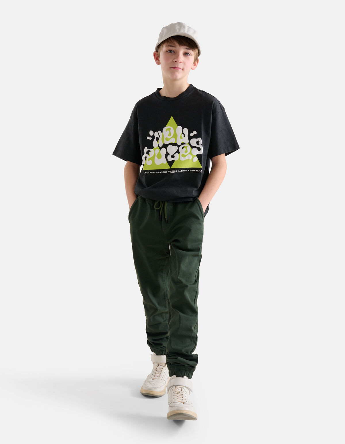 Printed T-shirt Donkergrijs SHOEBY BOYS