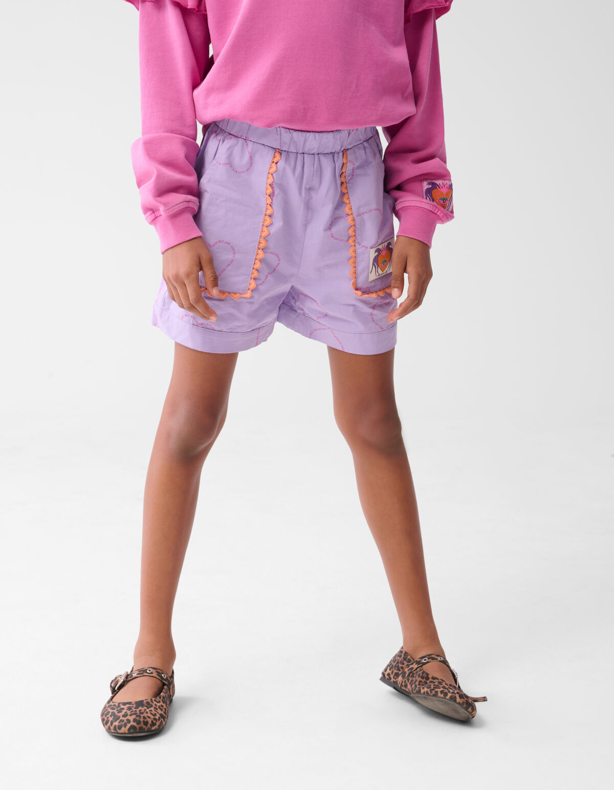 Printed Tape Short Lichtpaars SHOEBY GIRLS