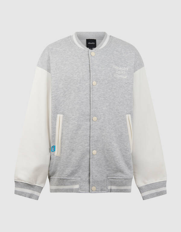 Varsity Bomber Sweat Jack Lichtgrijs SHOEBY BOYS