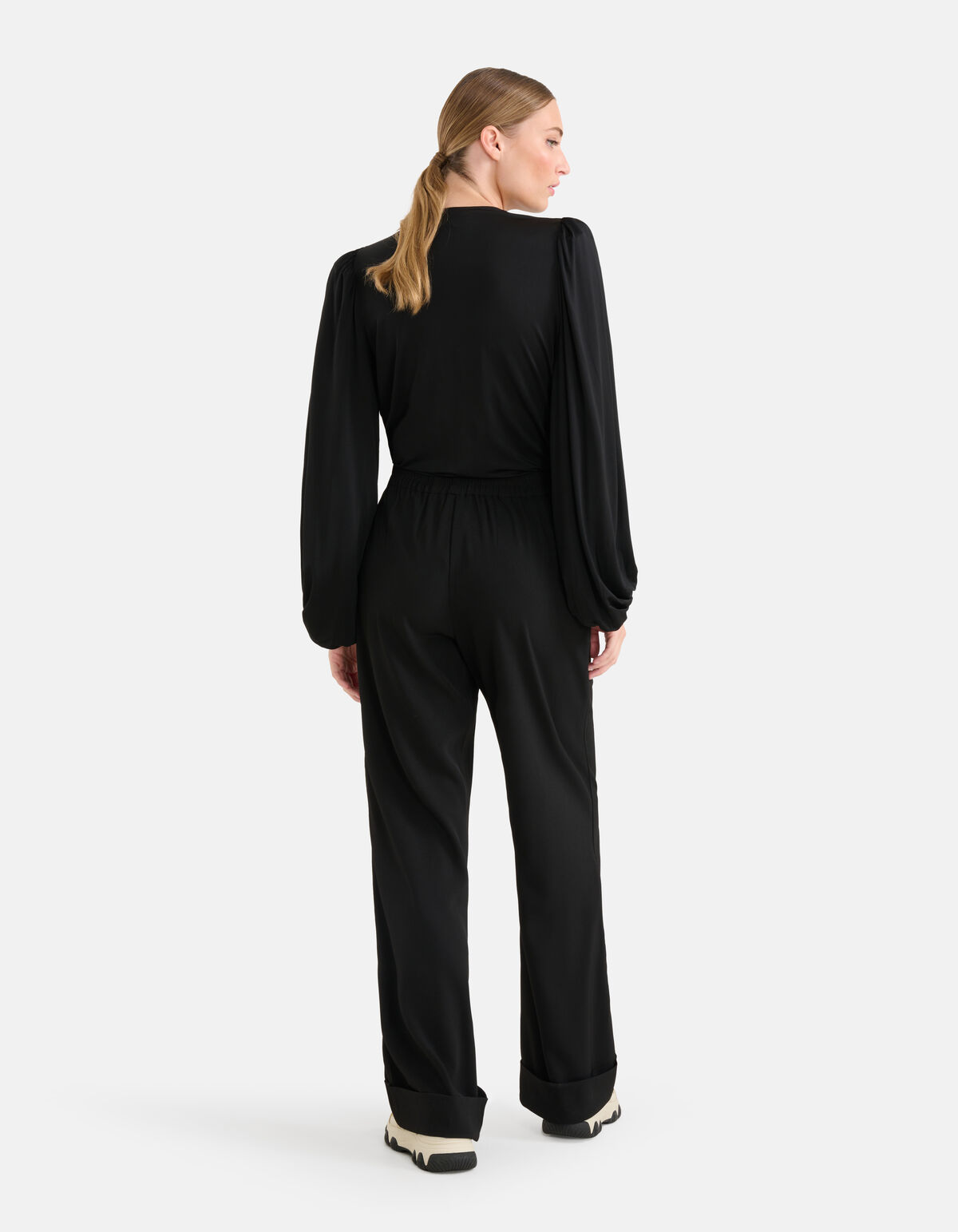 Omslag Wide Leg Broek Zwart SHOEBY WOMEN