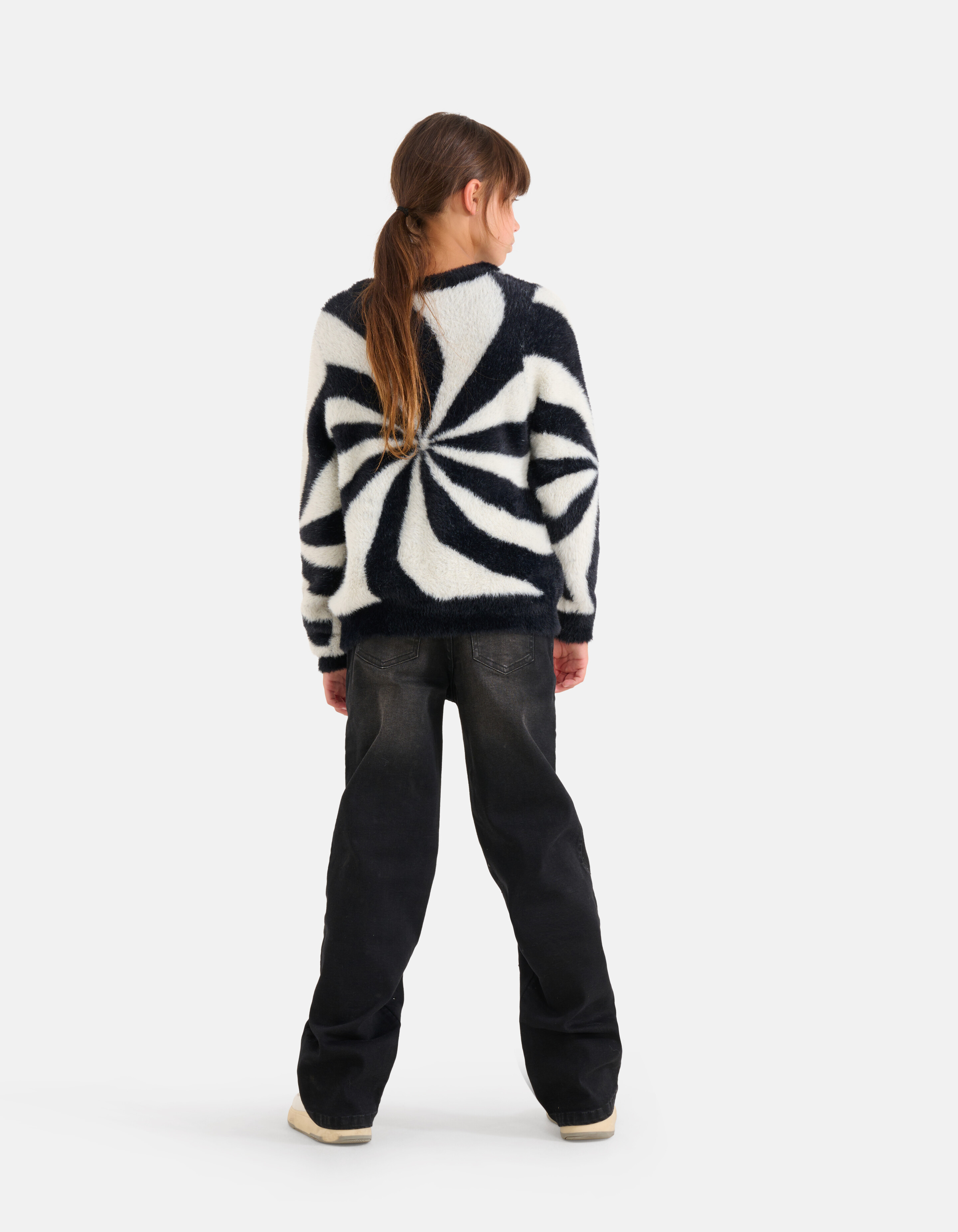 Printed Soft Trui Zwart/Wit SHOEBY GIRLS