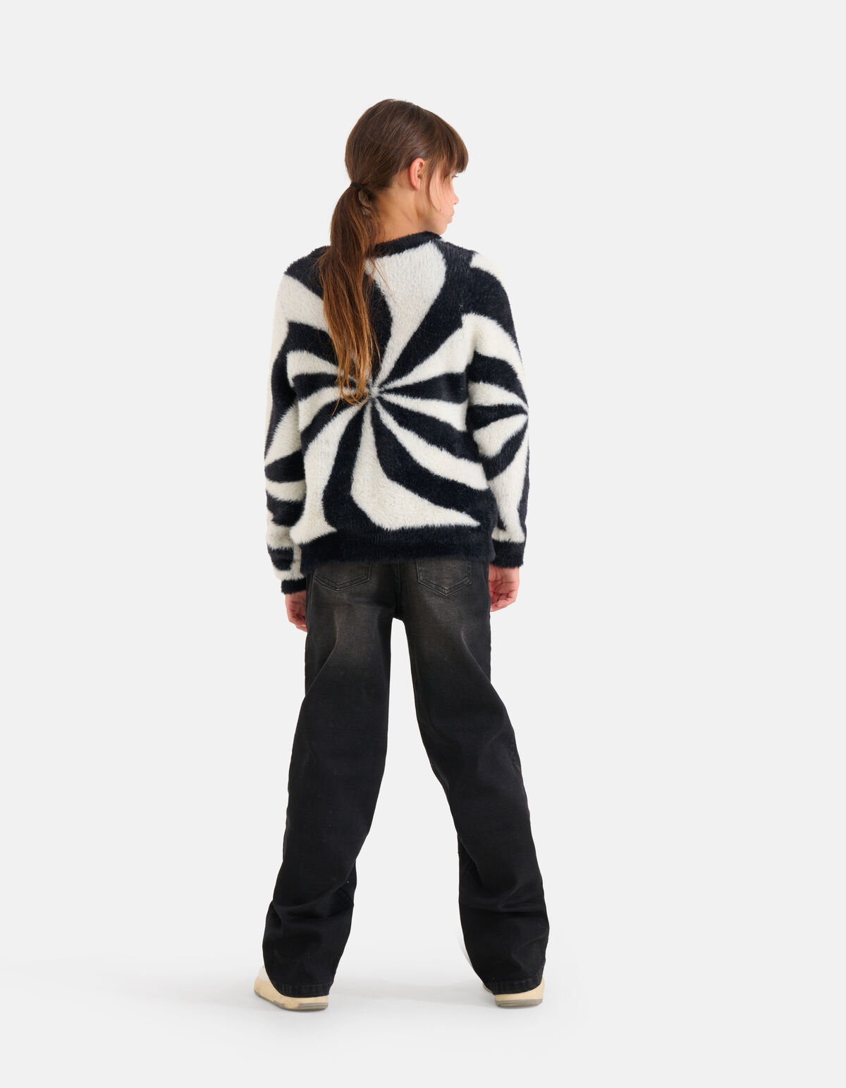 Printed Soft Trui Zwart/Wit SHOEBY GIRLS