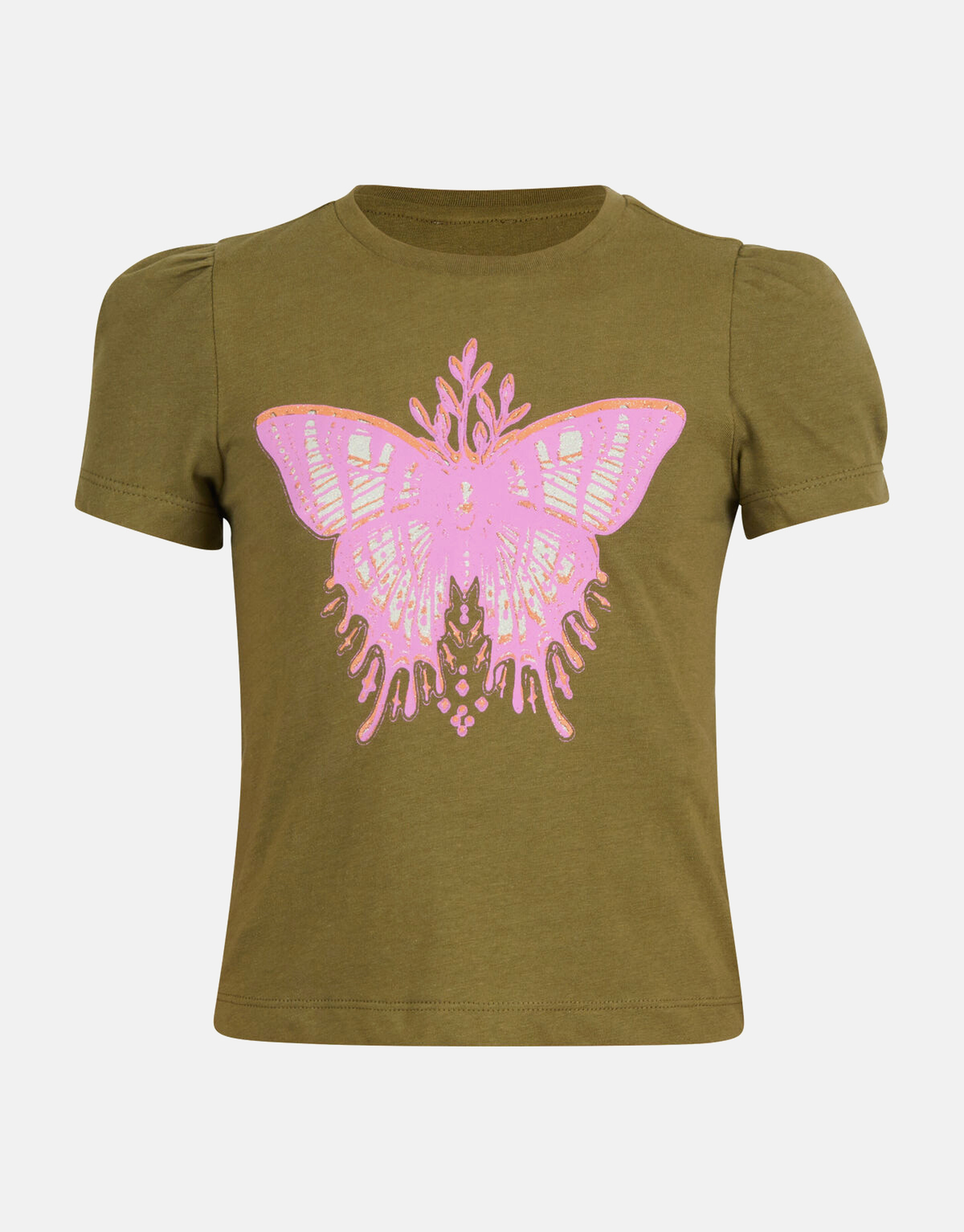 Vlinder T-shirt Donkergroen SHOEBY GIRLS