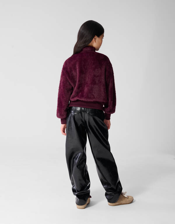 Fluffy Sporty Vest Donkerrood SHOEBY GIRLS