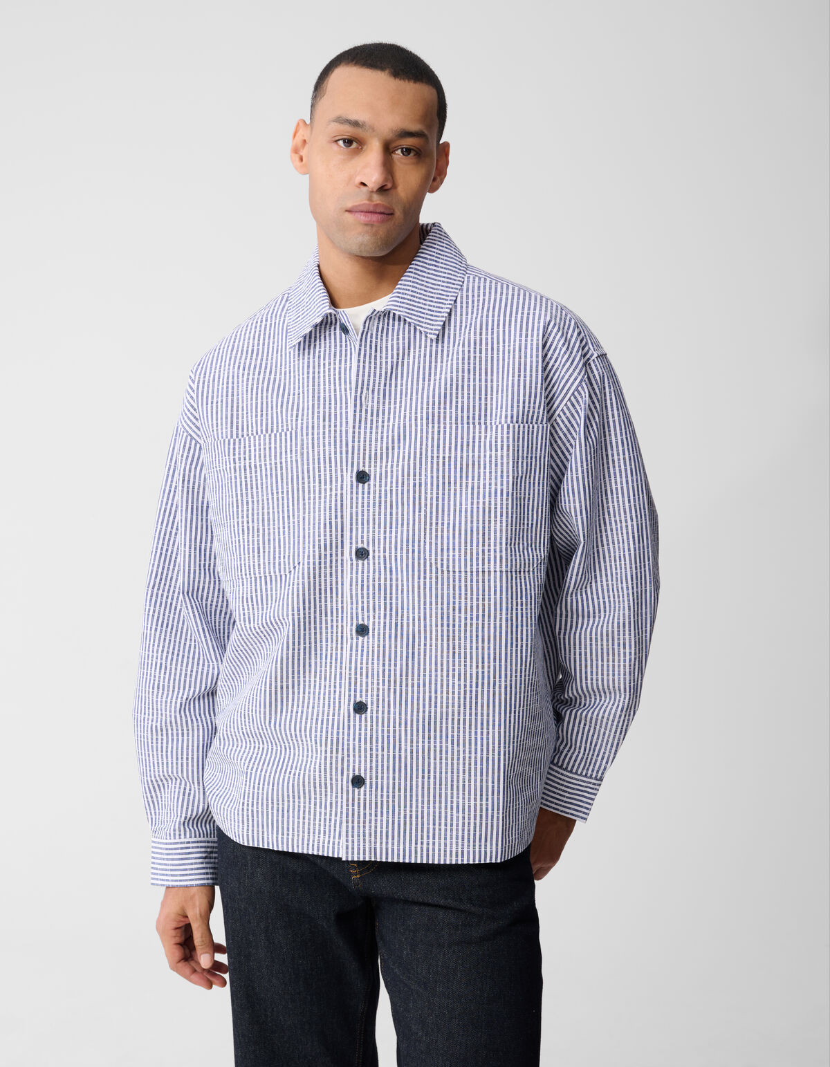 Pinstripe Overshirt Blauw SHOEBY MEN
