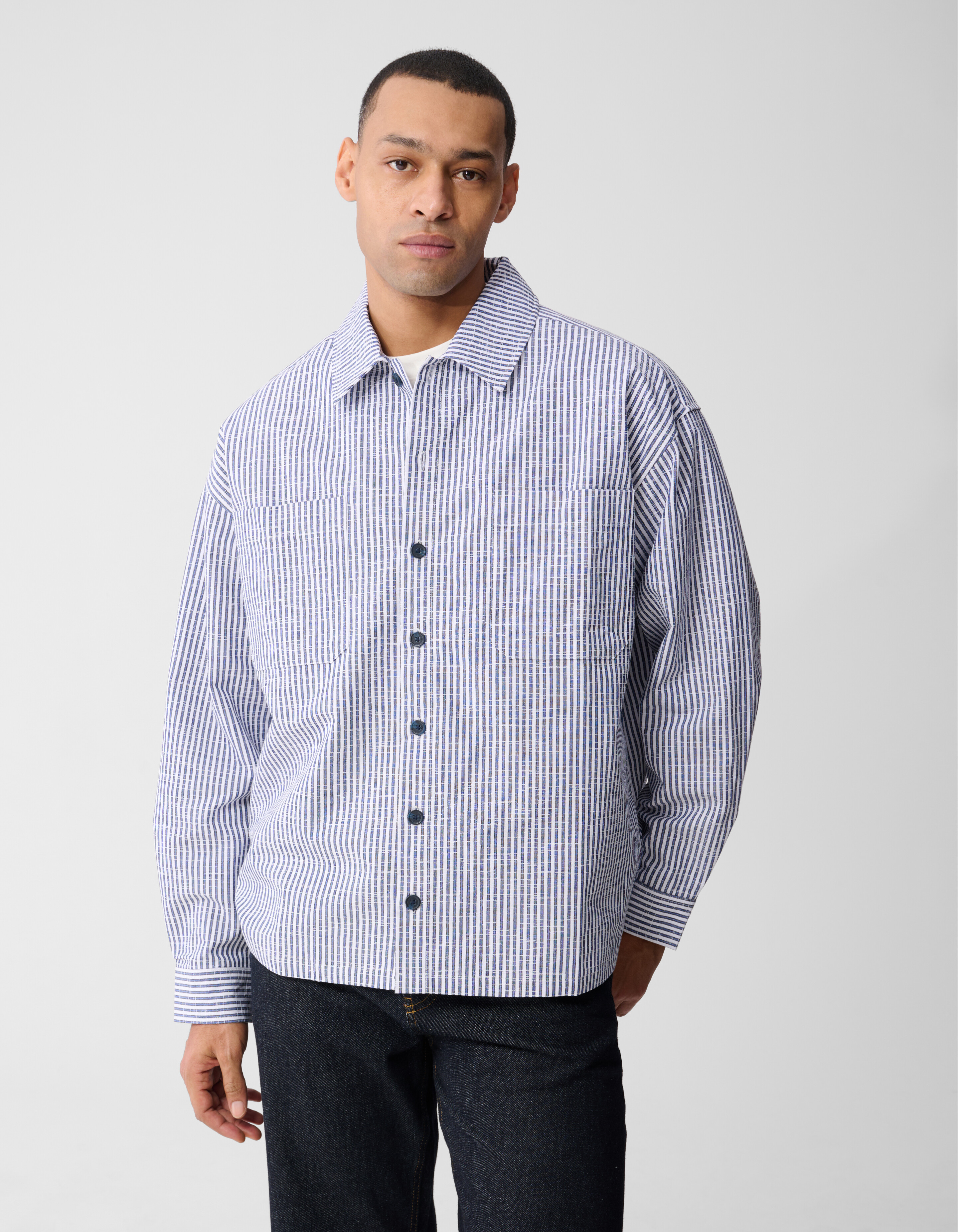 Pinstripe Overshirt Blauw SHOEBY MEN