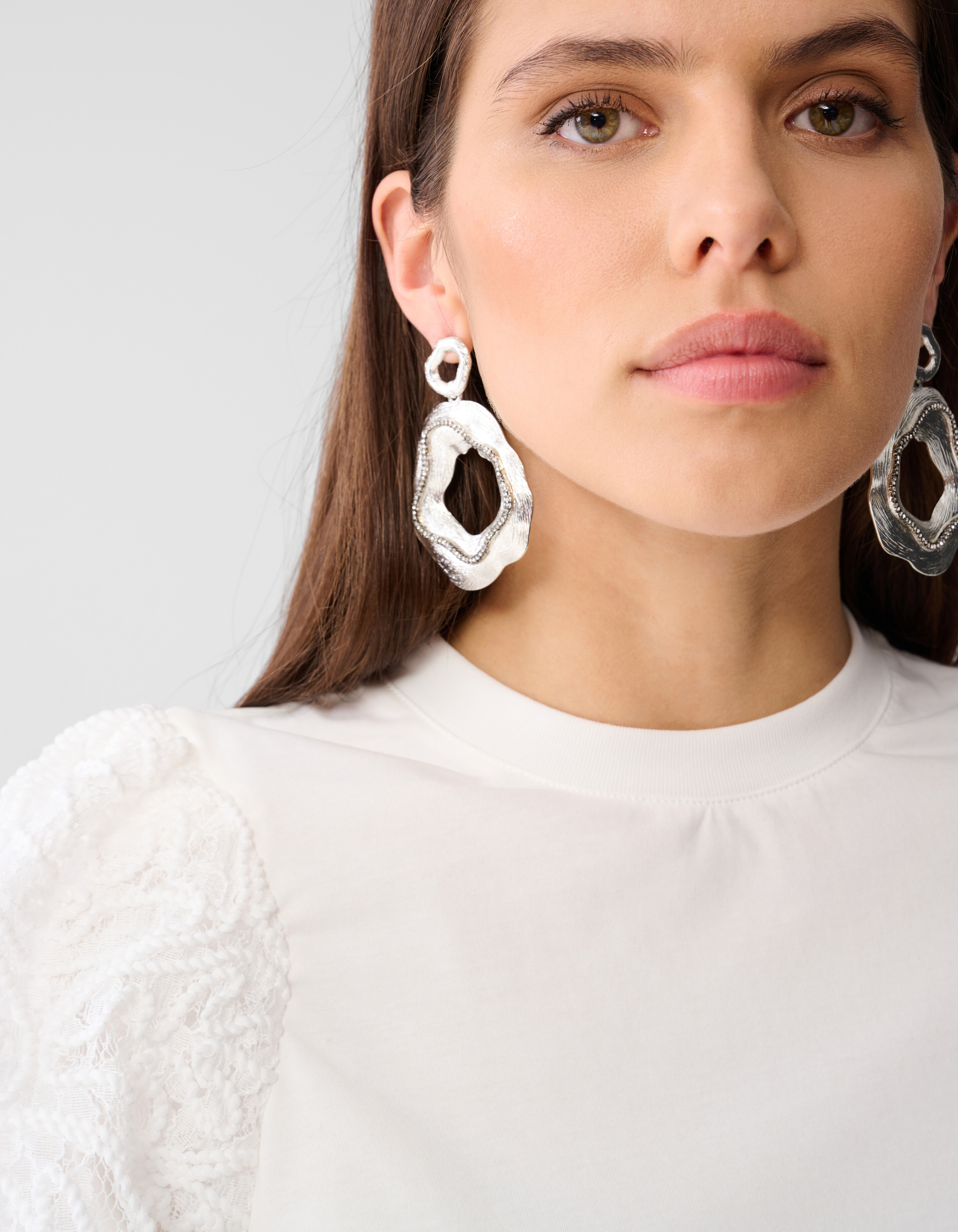 Puff Embroidery T-shirt Wit SHOEBY WOMEN
