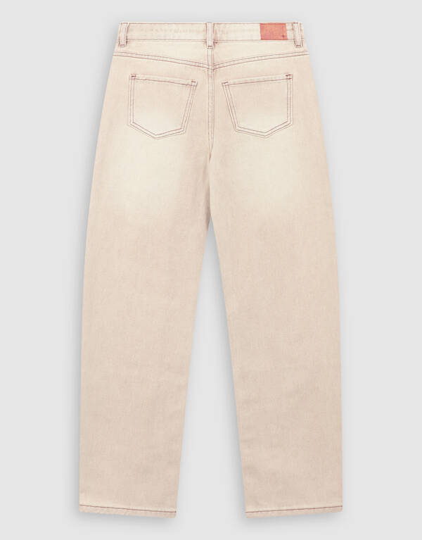 Strass Barrel Fit Jeans Zand SHOEBY GIRLS