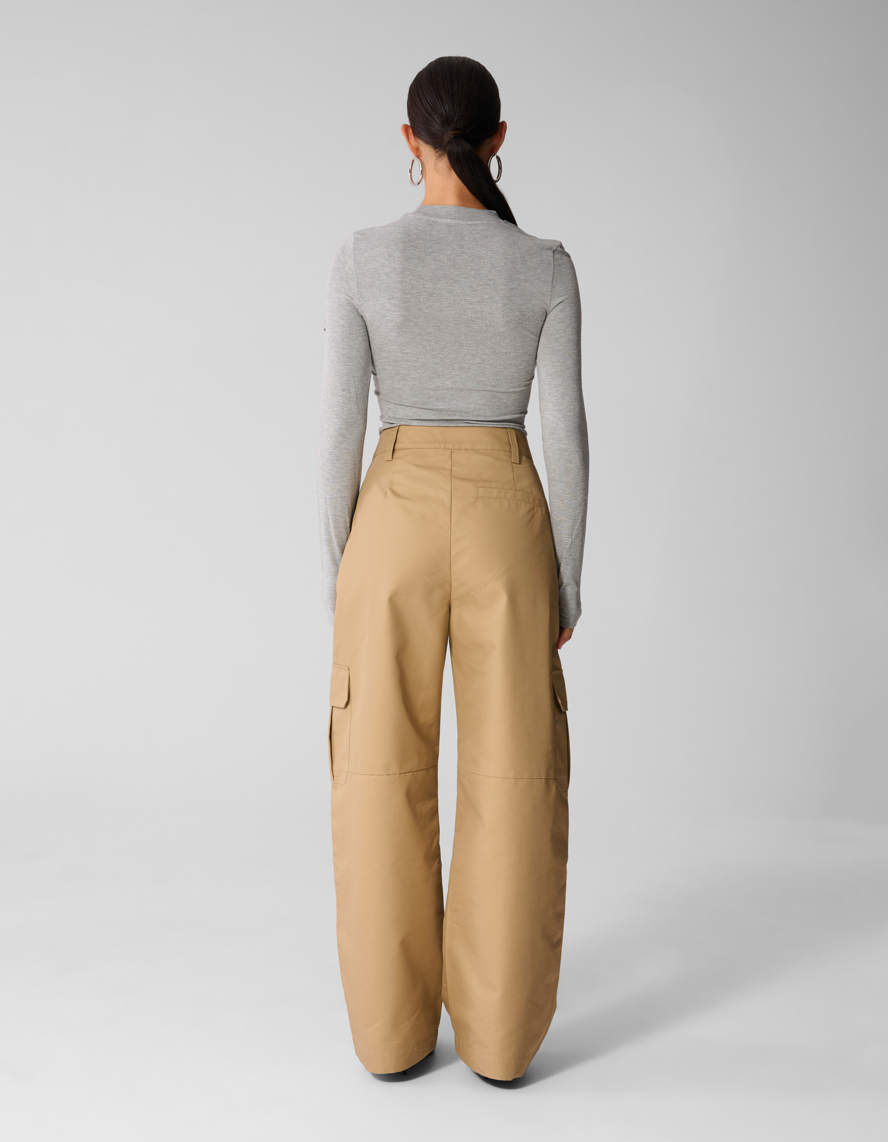 Gedrappeerde Longsleeve Top Grijs By Anna SHOEBY WOMEN