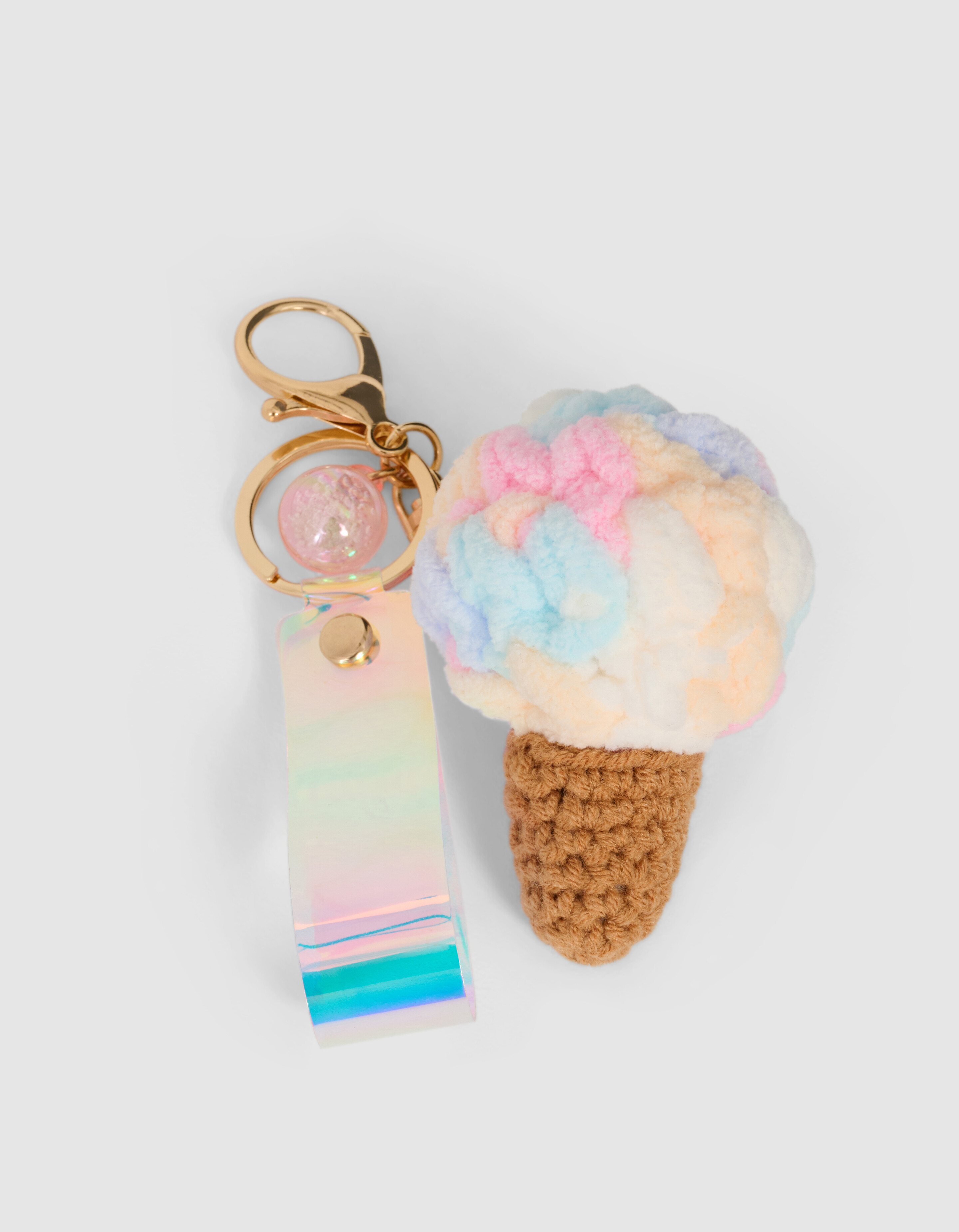 Crochet Icecream Sleutelhanger Lichtroze SHOEBY ACCESSOIRES