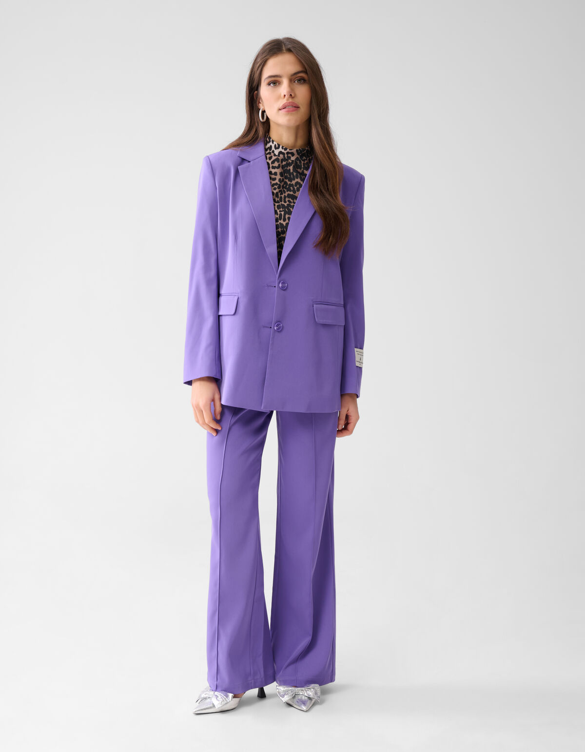 Basis Wide Leg Broek Paars SHOEBY WOMEN