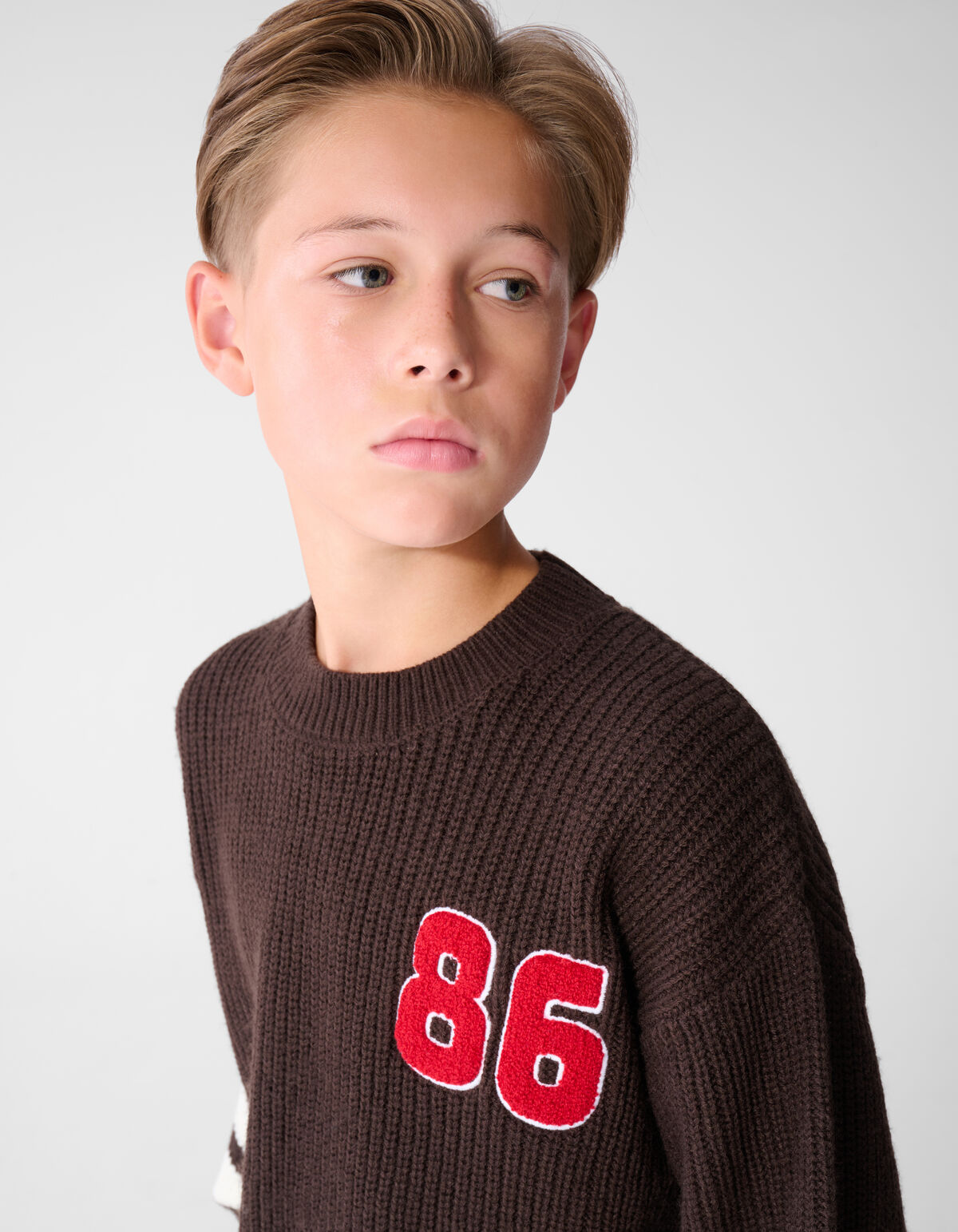 Varsity Gebreide Trui Donkerbruin SHOEBY BOYS