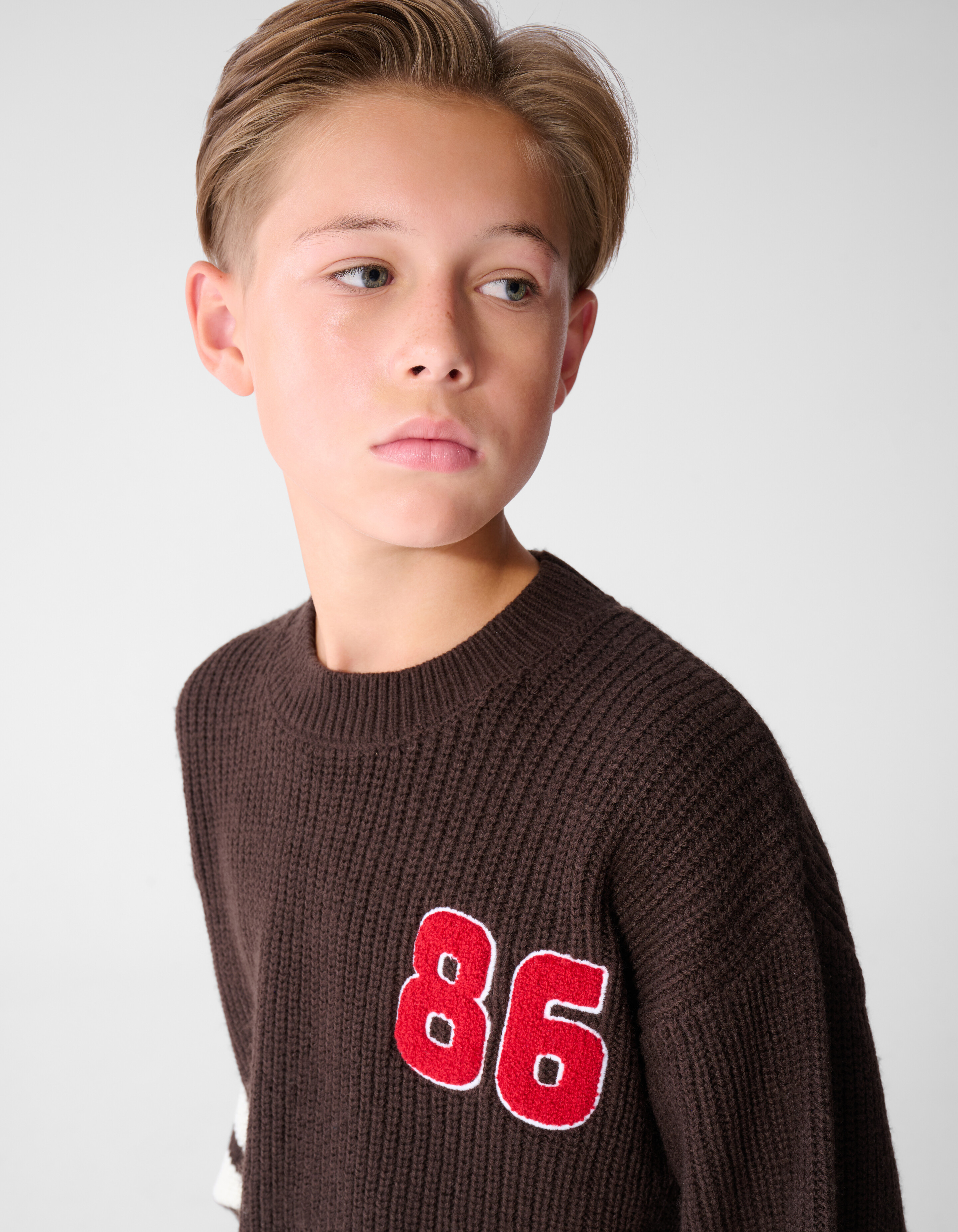 Varsity Gebreide Trui Donkerbruin SHOEBY BOYS